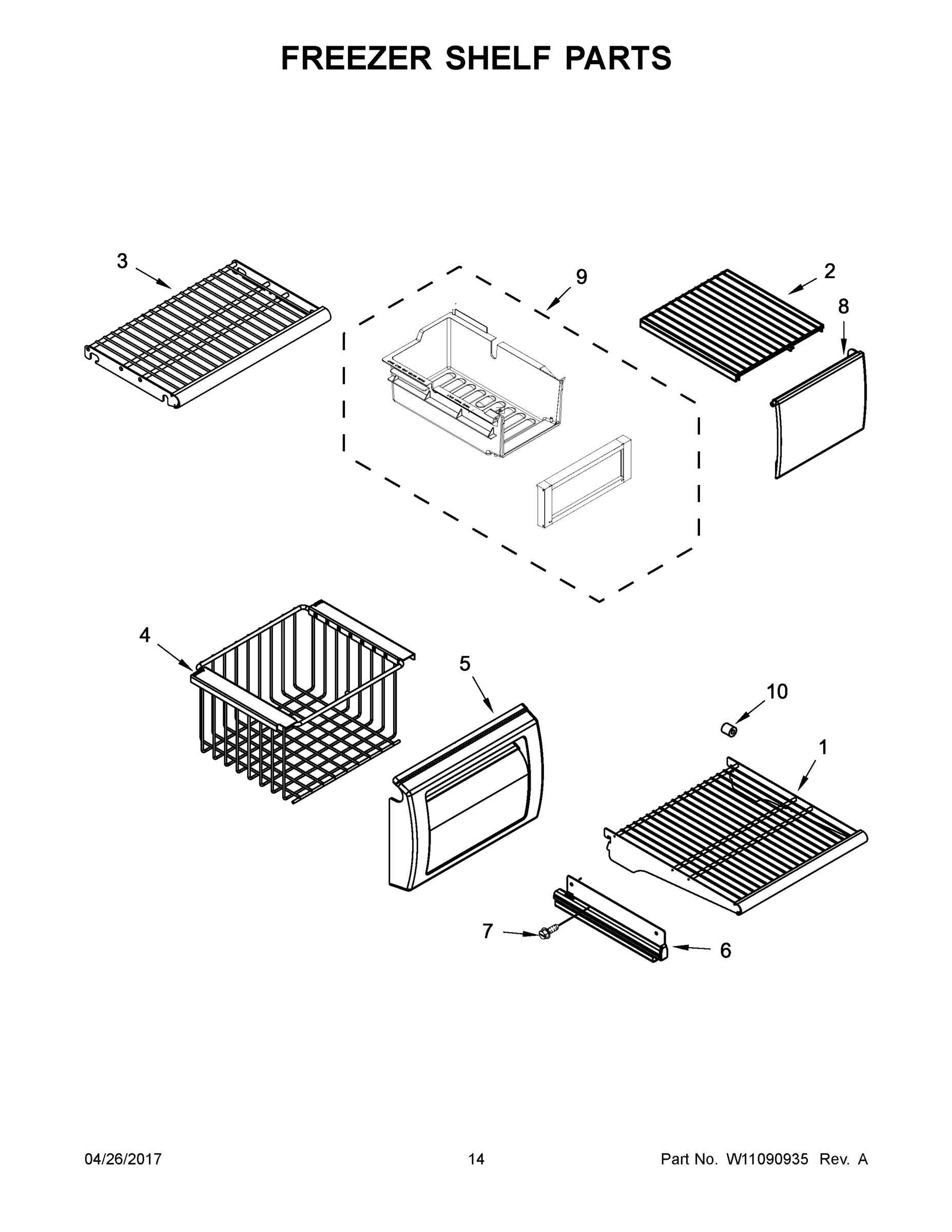 08 - FREEZER SHELF PARTS