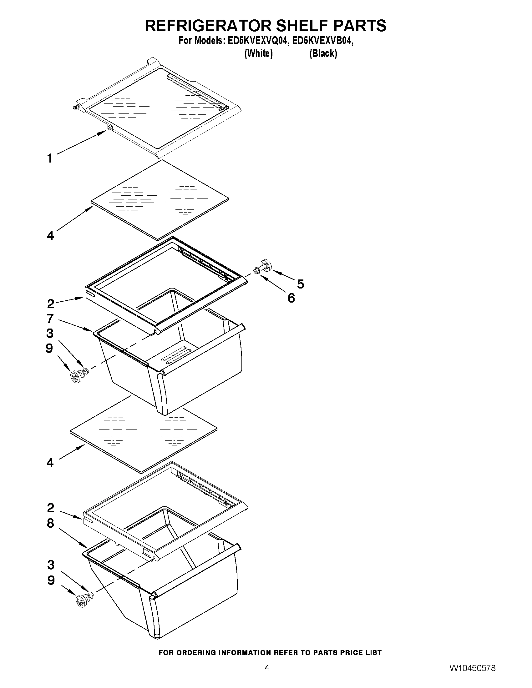 03 - REFRIGERATOR SHELF PARTS