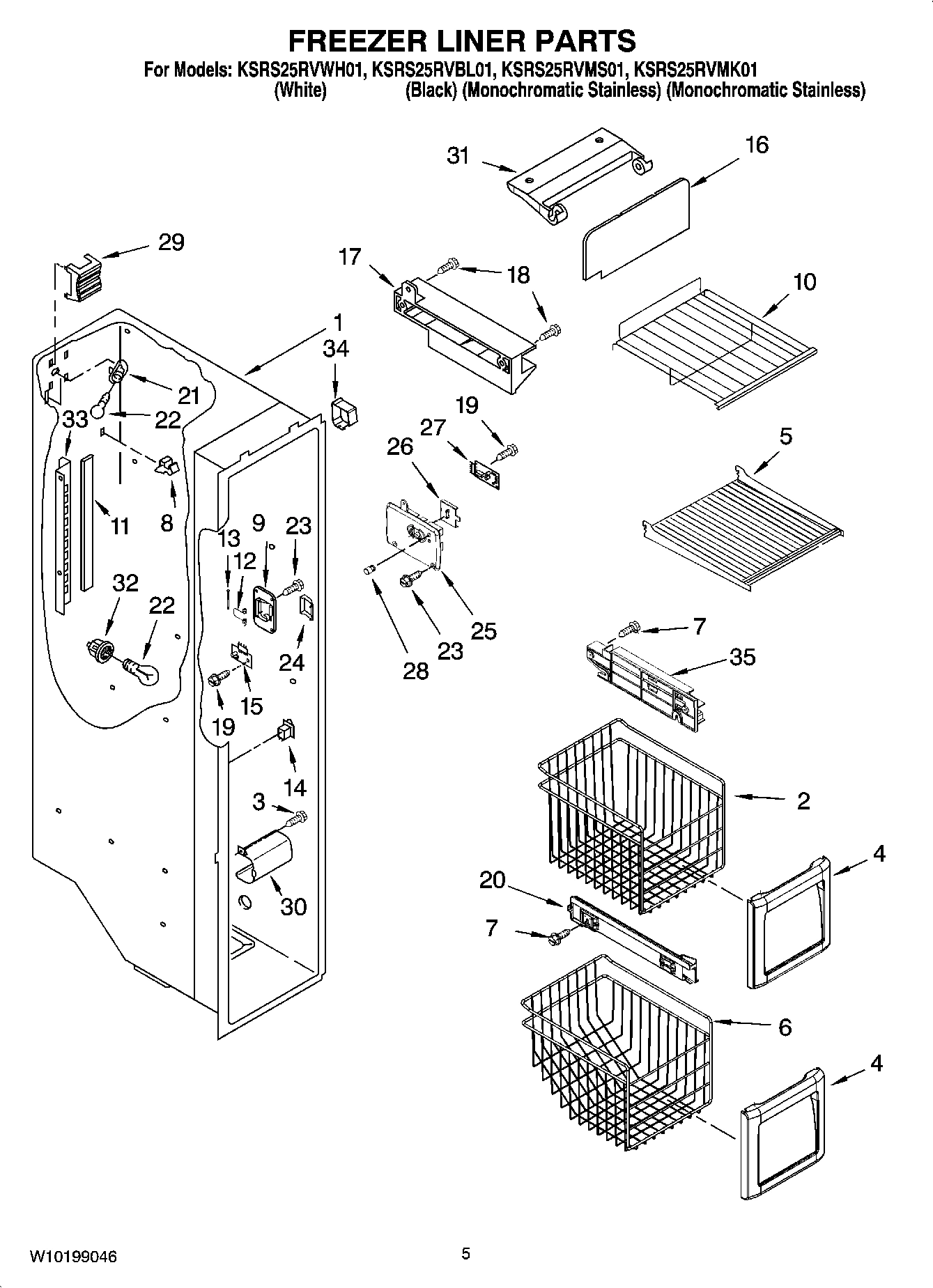 04 - FREEZER LINER PARTS