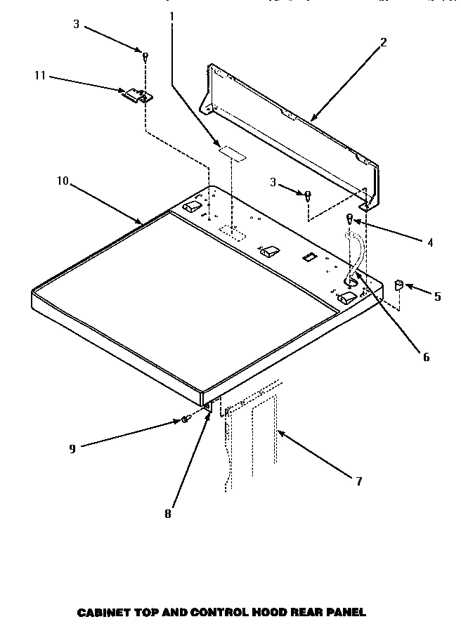 02 - CABINET TOP & CONTROL HOOD REAR PANEL