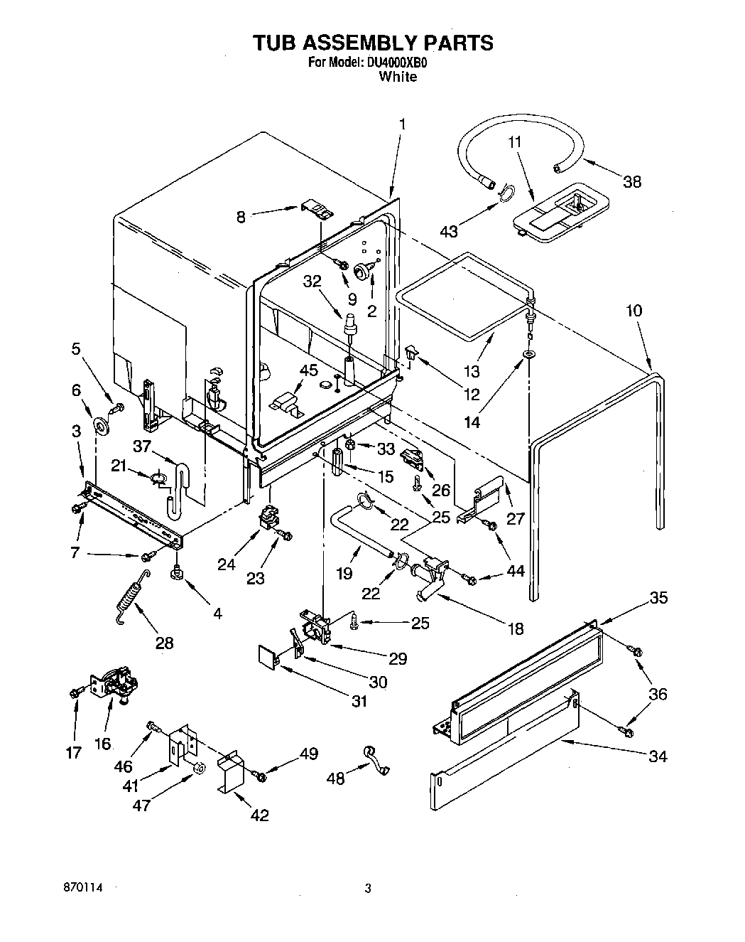 03 - TUB ASSEMBLY, LITERATURE/OPTIONAL