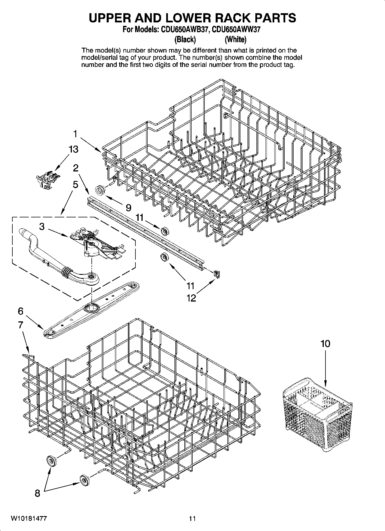 09 - UPPER AND LOWER RACK PARTS