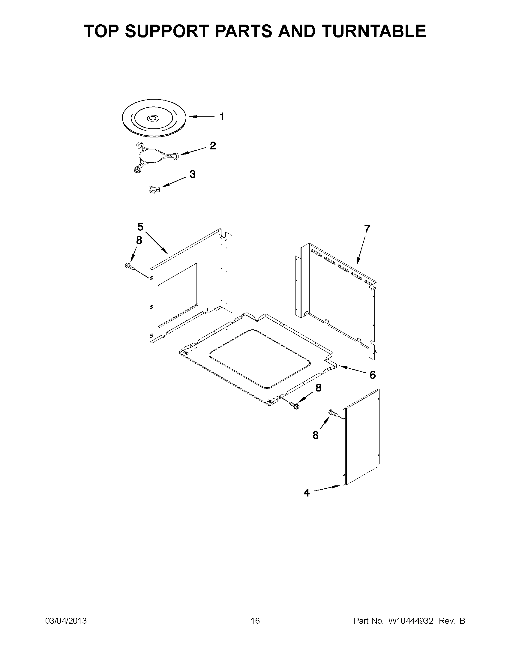 08 - TOP SUPPORT PARTS AND TURNTABLE