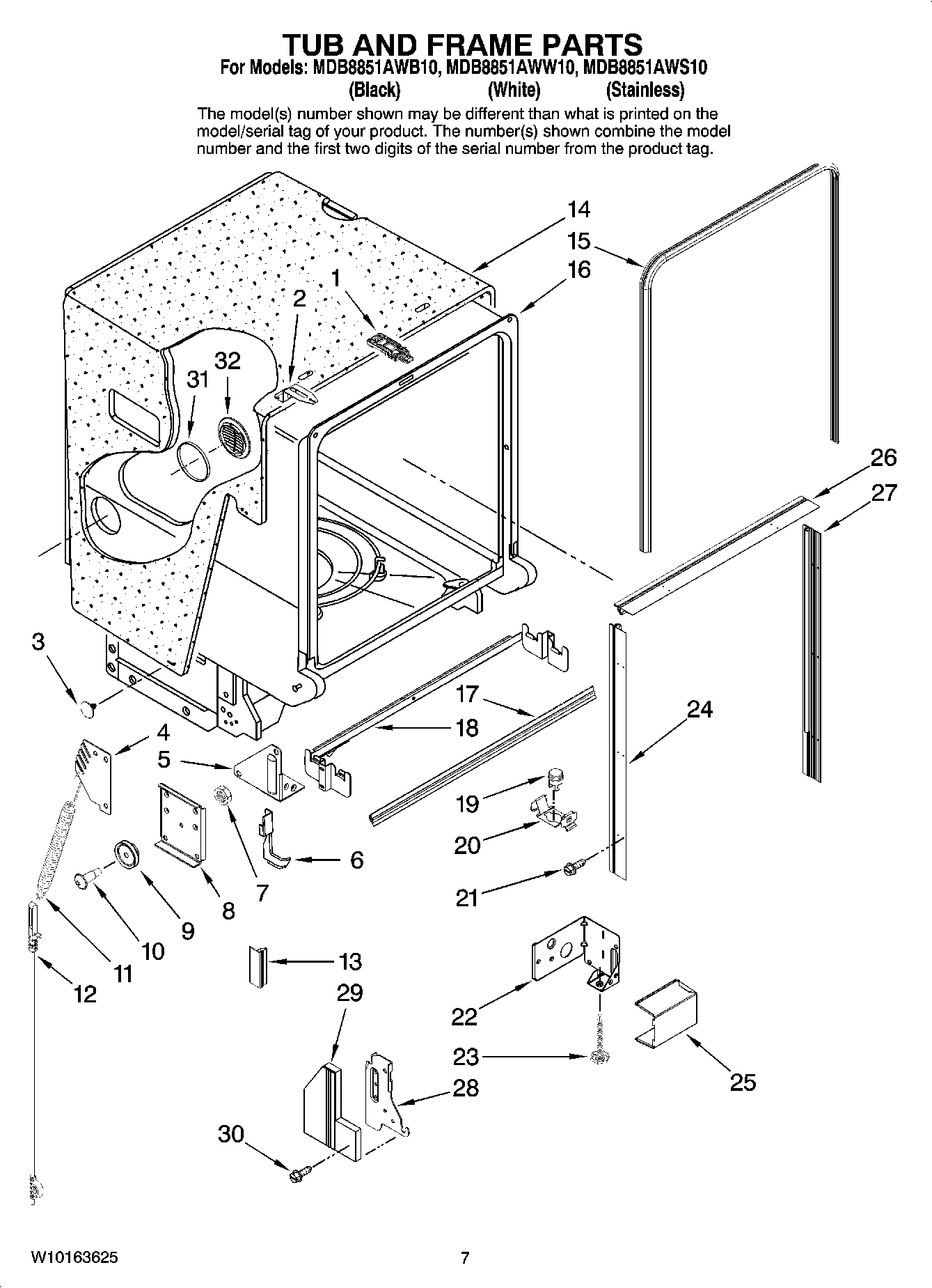 07 - TUB AND FRAME PARTS