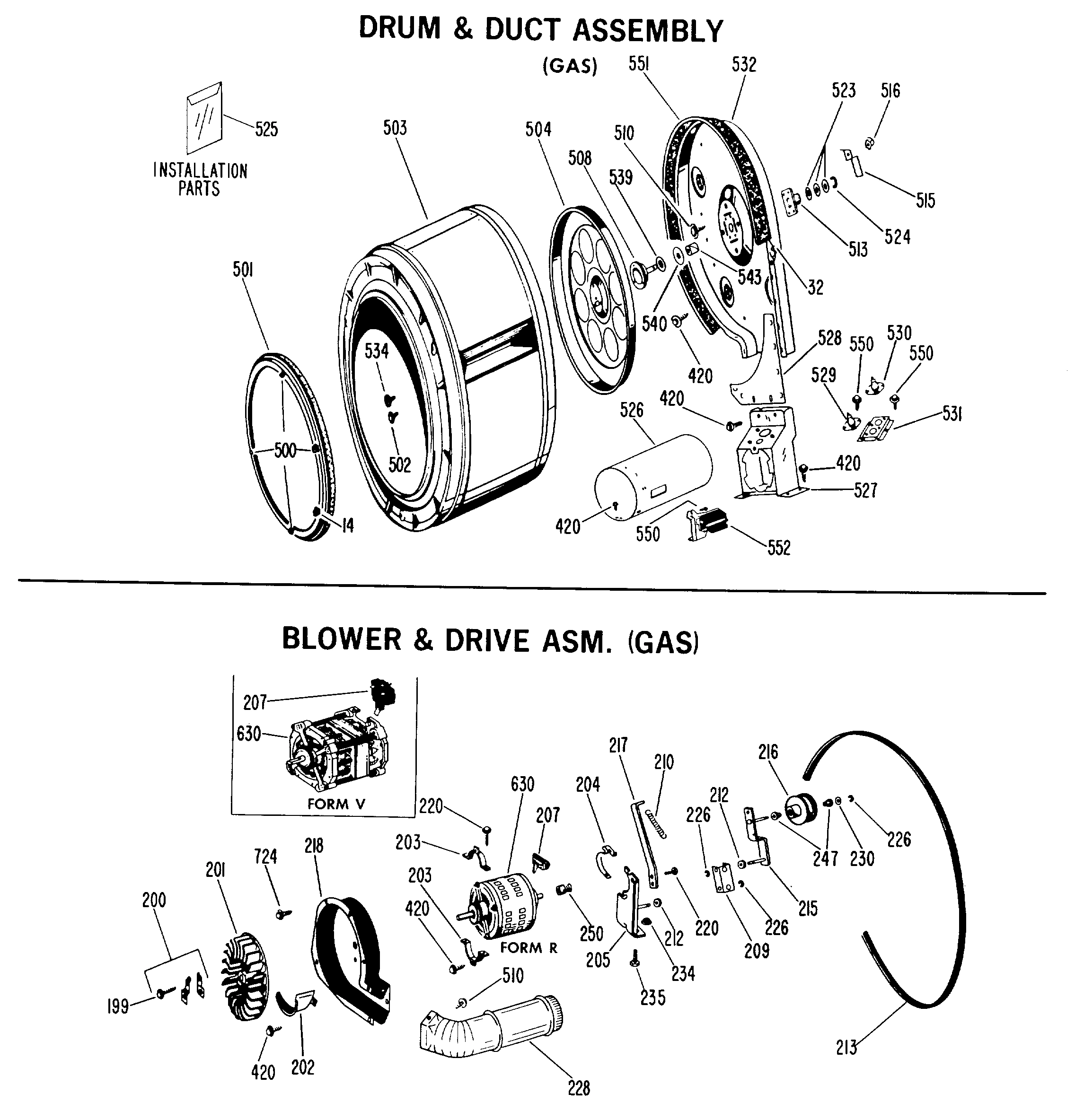 DRUM & DUCT ASSEMBLY (GAS)