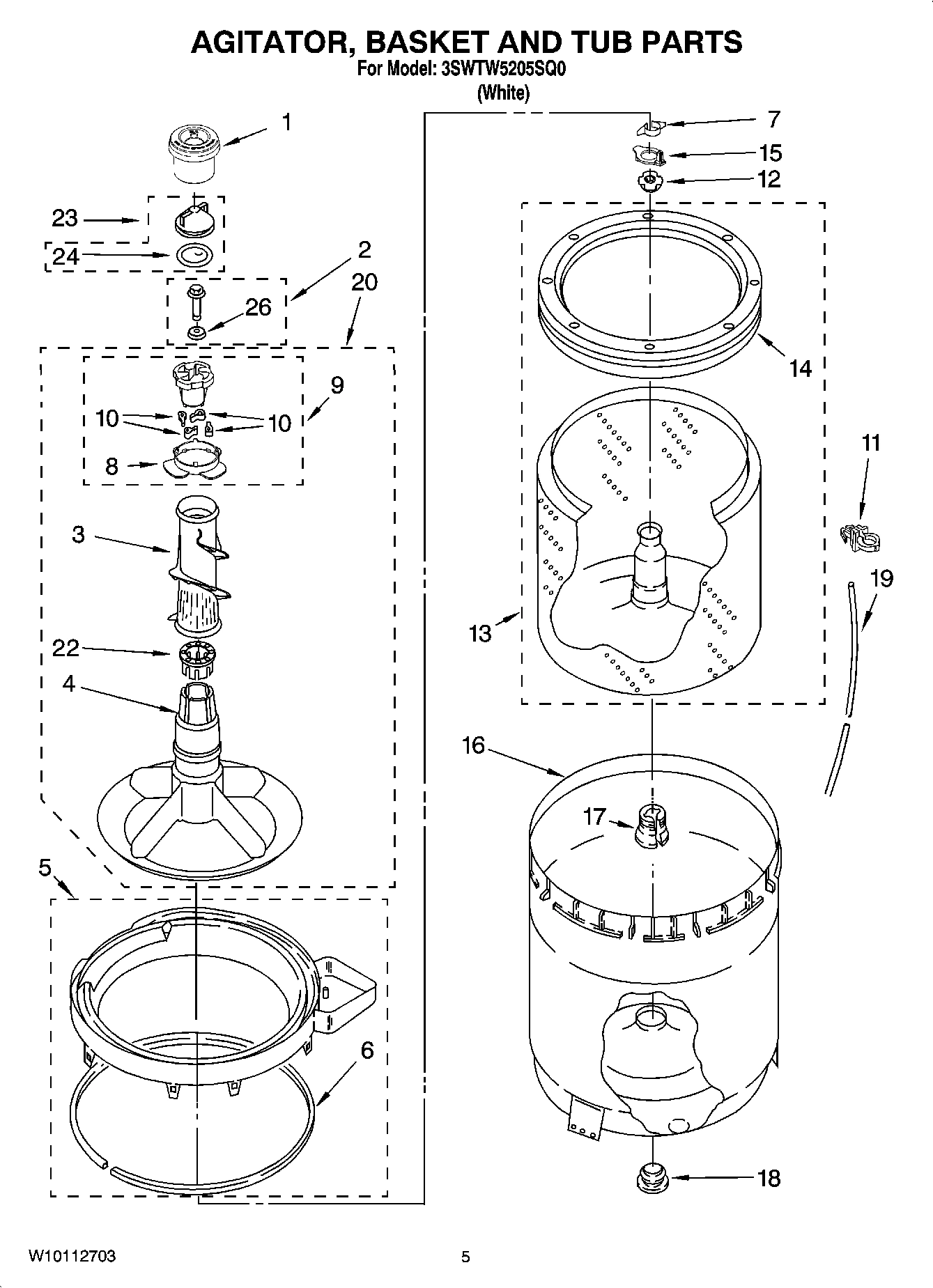 03 - AGITATOR, BASKET AND TUB PARTS