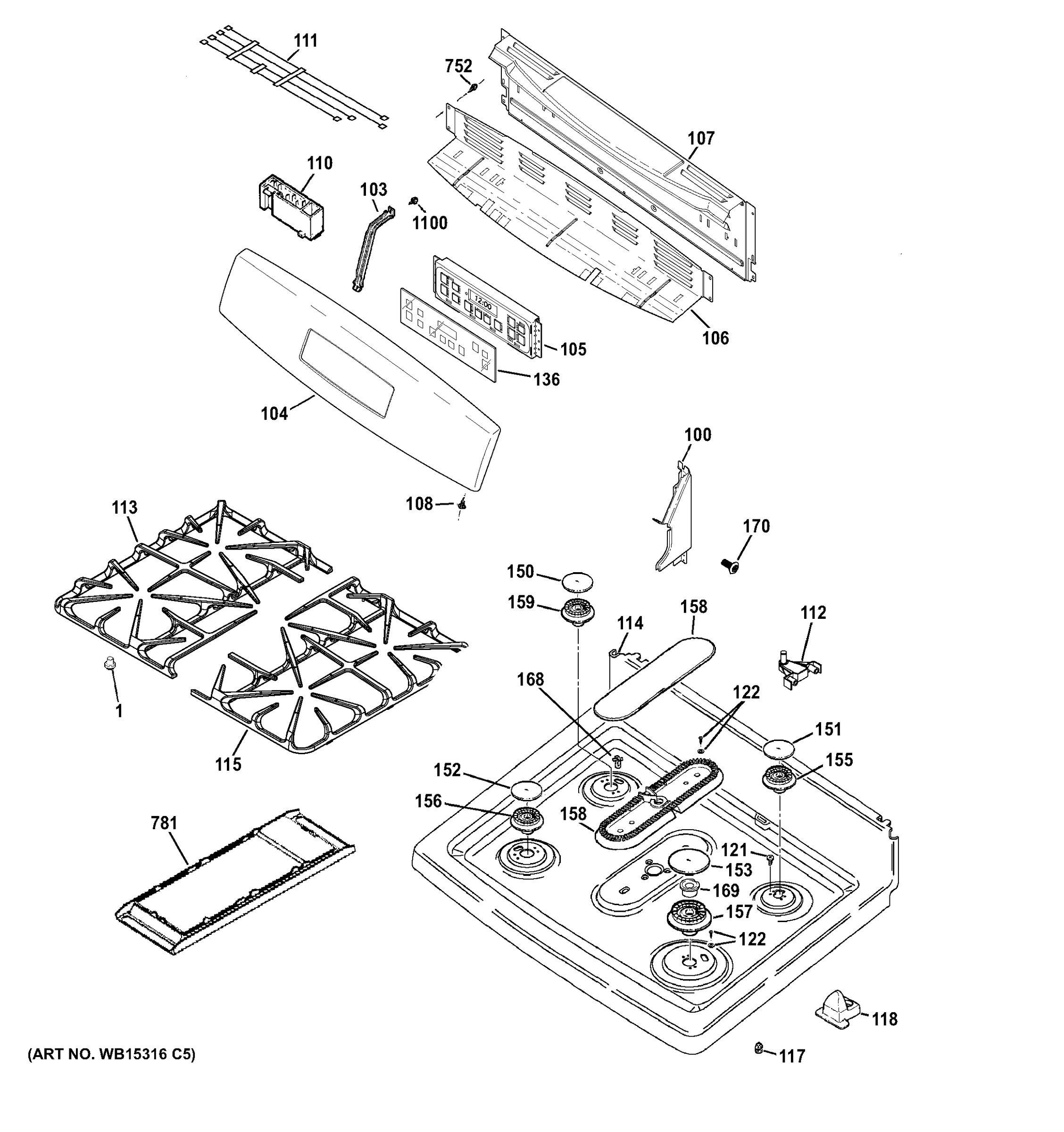 CONTROL PANEL & COOKTOP