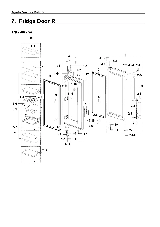 Right Fridge Door Assembly