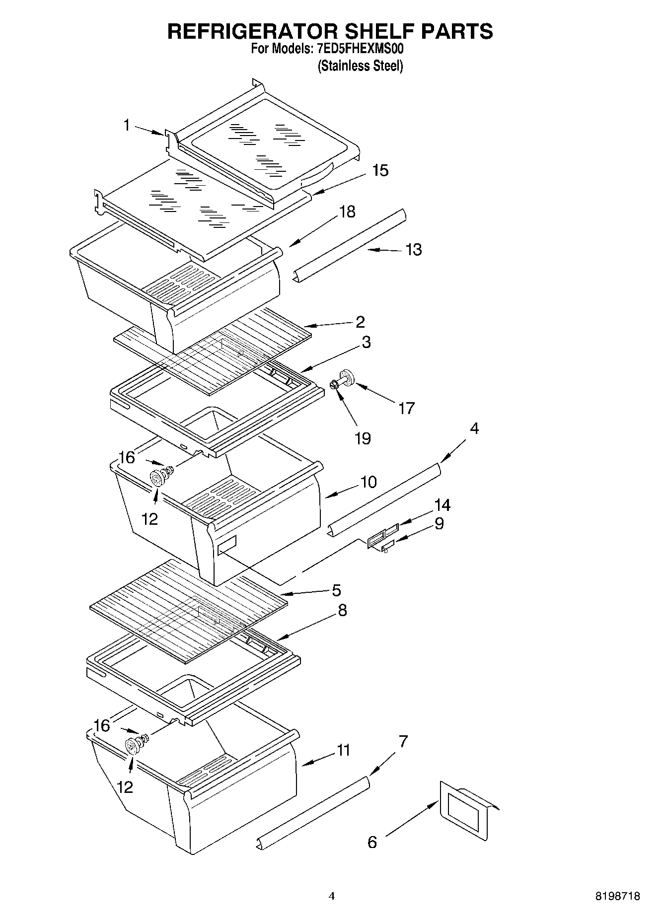 03 - REFRIGERATOR SHELF PARTS