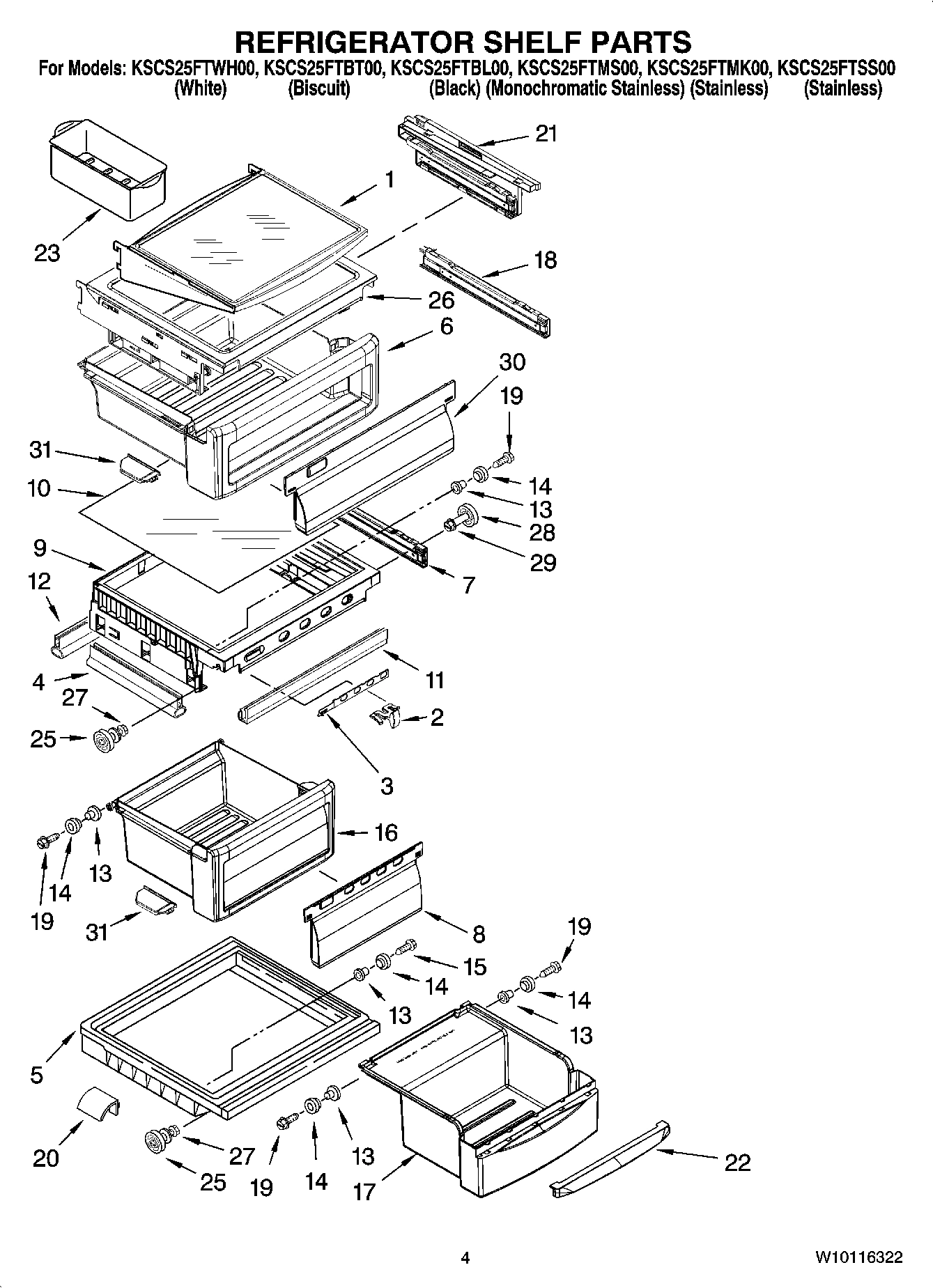 03 - REFRIGERATOR SHELF PARTS