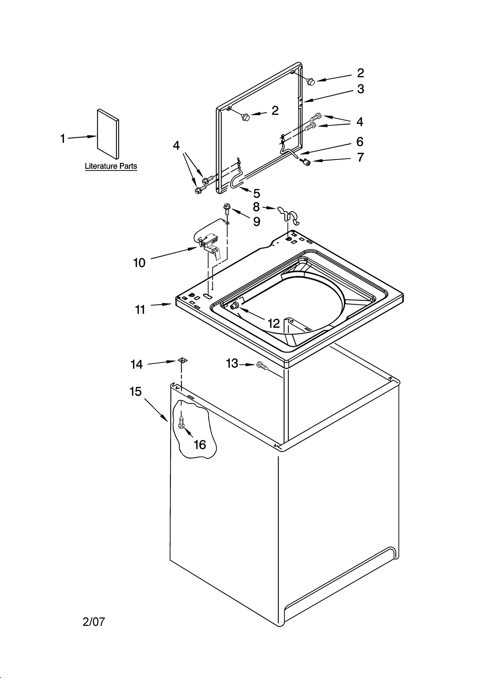 TOP AND CABINET PARTS
