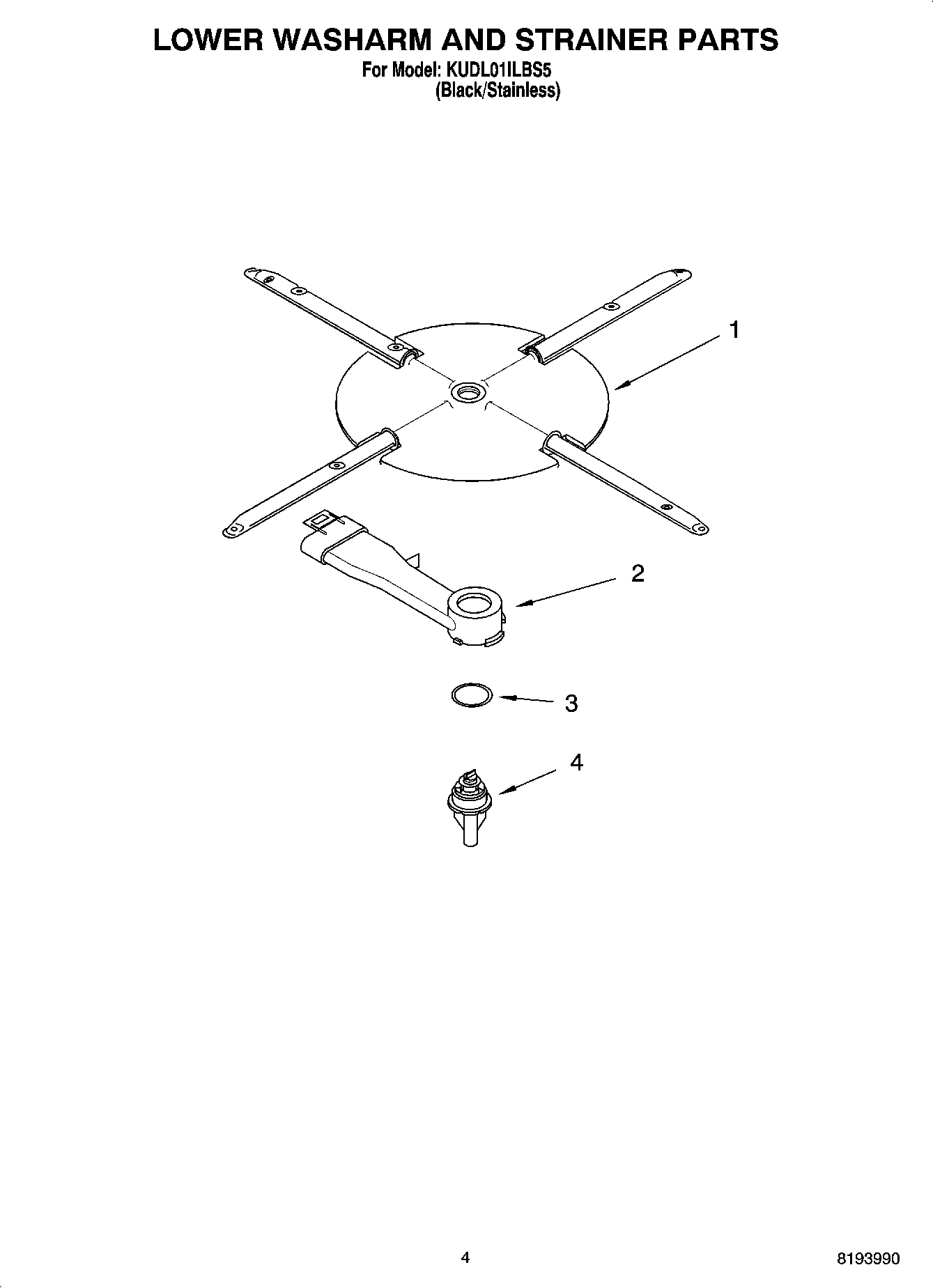 04 - LOWER WASHARM AND STRAINER PARTS