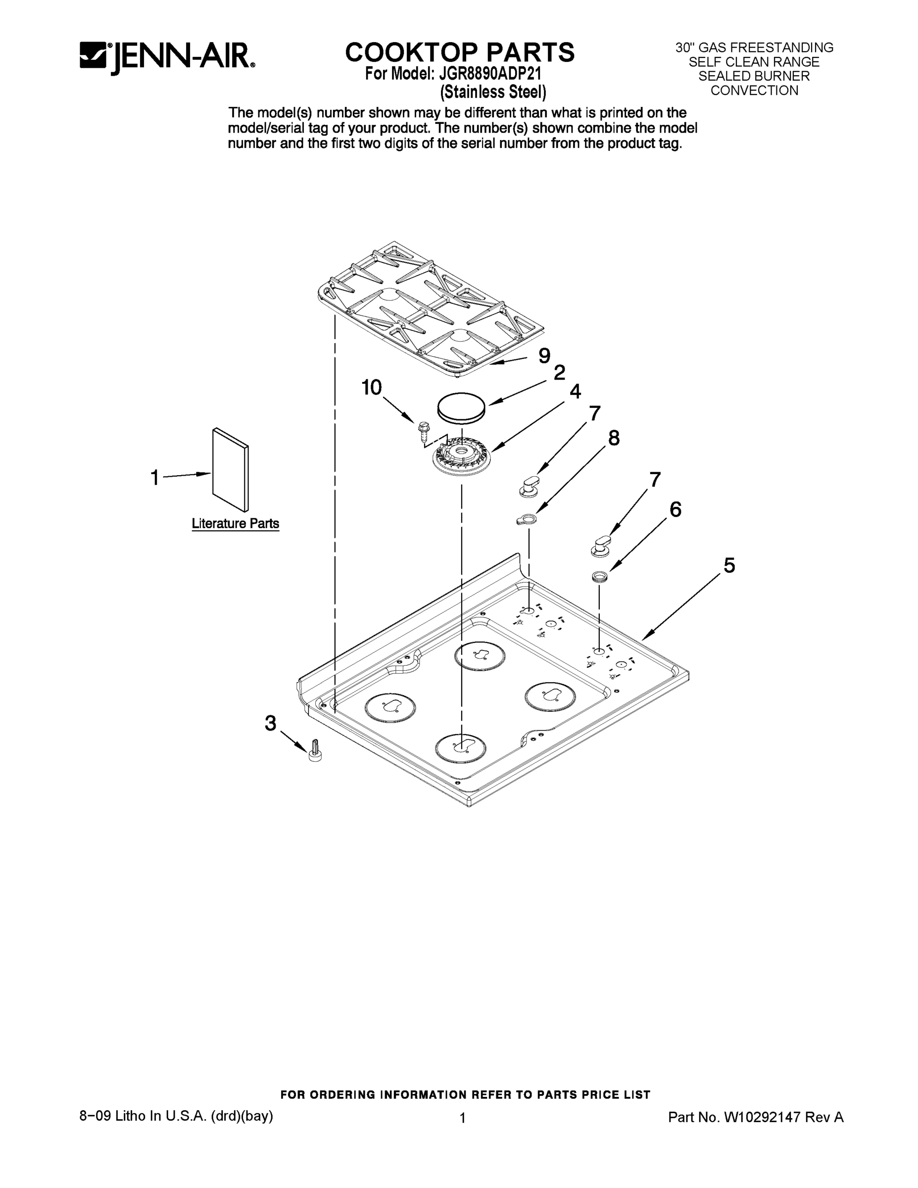 01 - COOKTOP PARTS