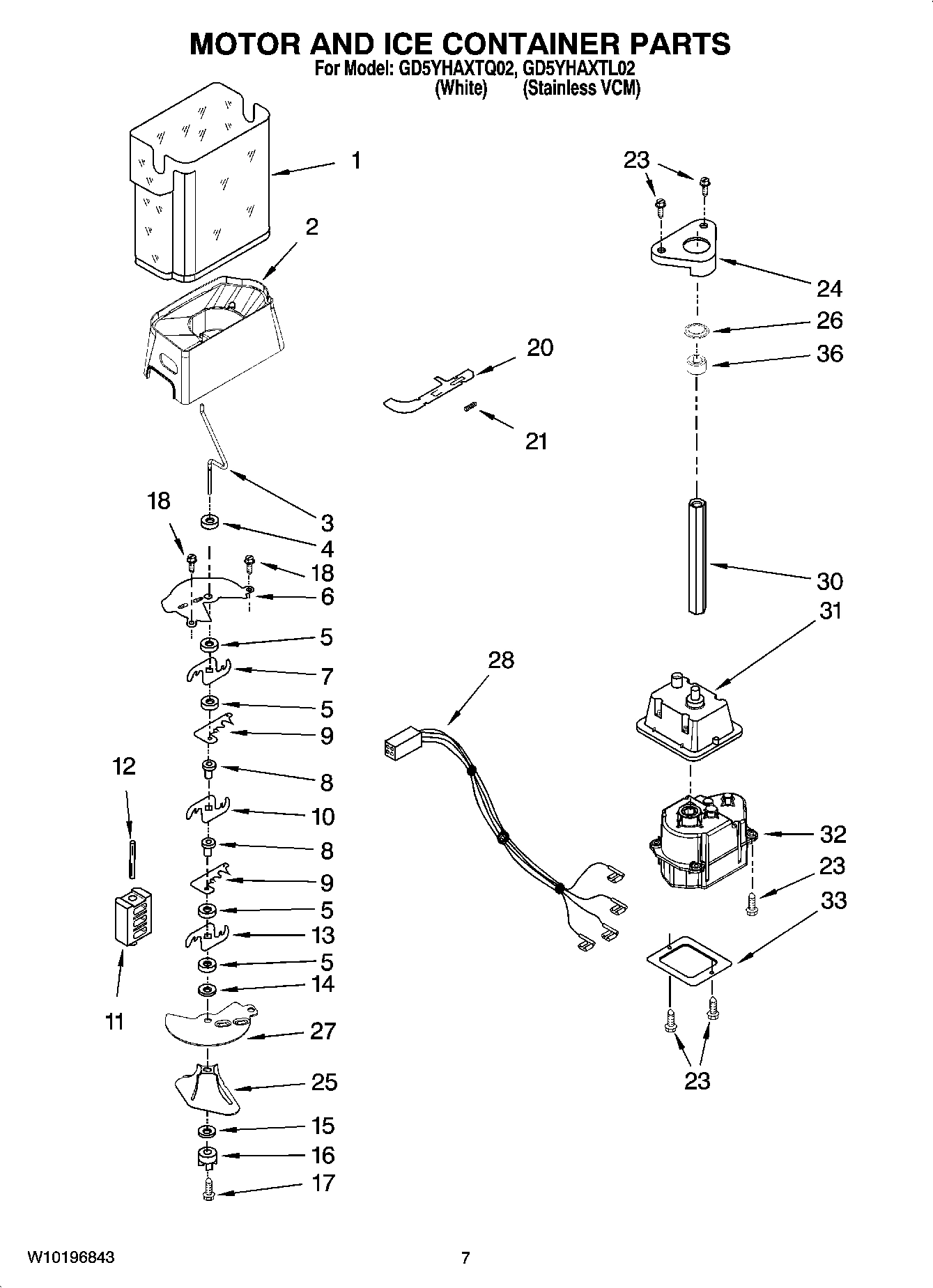 05 - MOTOR AND ICE CONTAINER PARTS