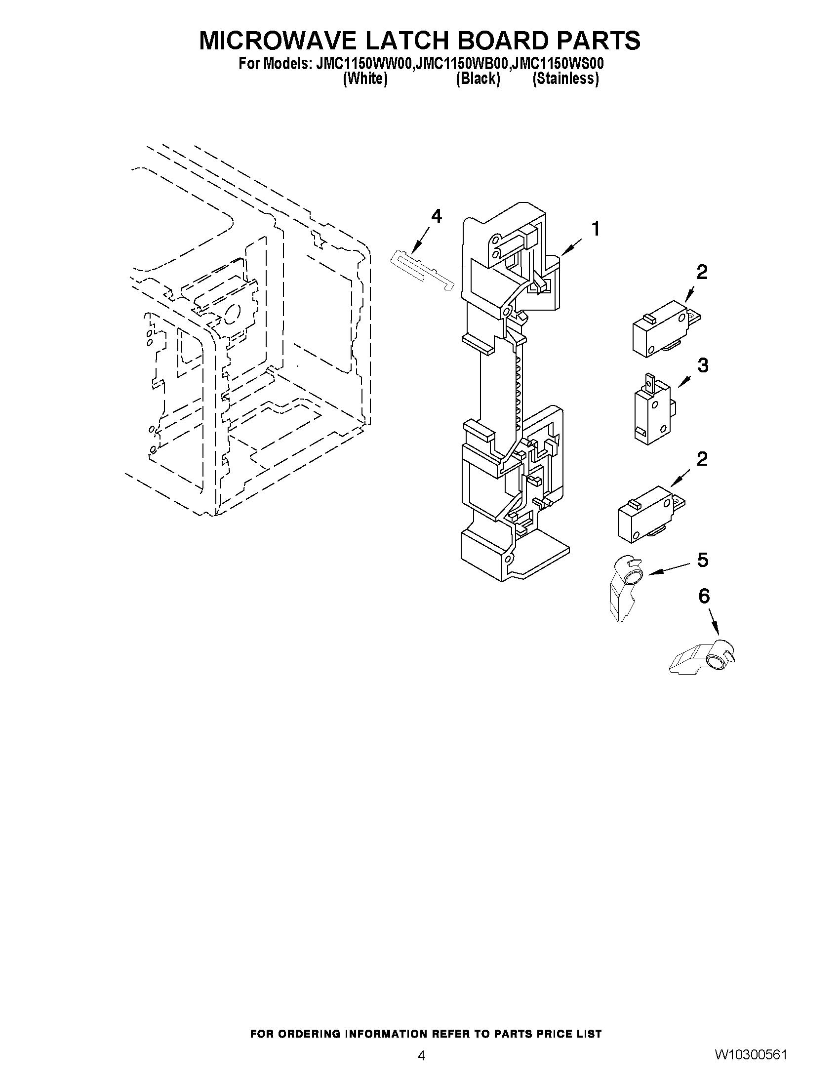 04 - MICROWAVE LATCH BOARD PARTS