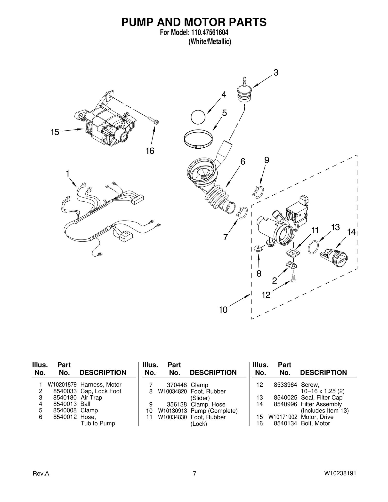 PUMP AND MOTOR PARTS