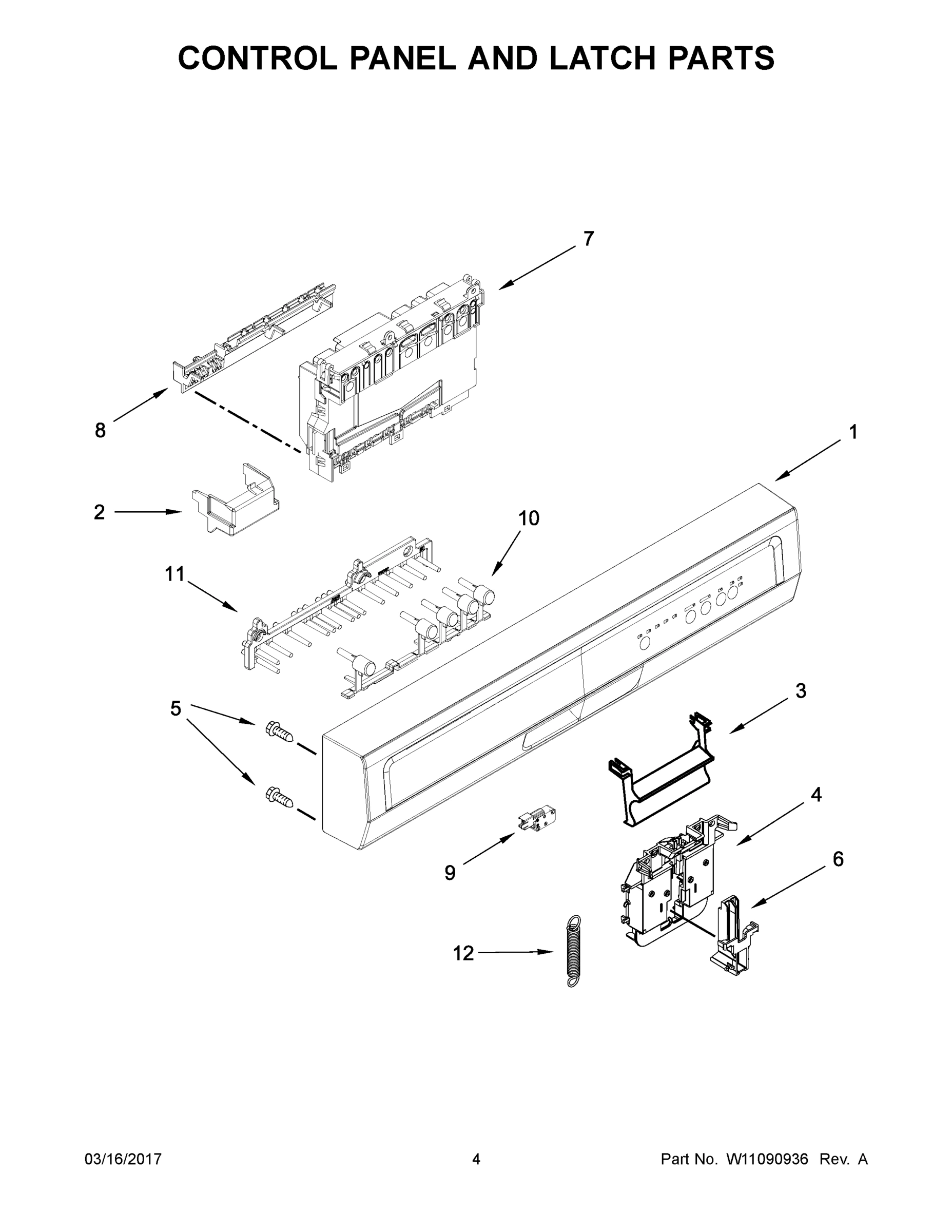 03 - CONTROL PANEL AND LATCH PARTS