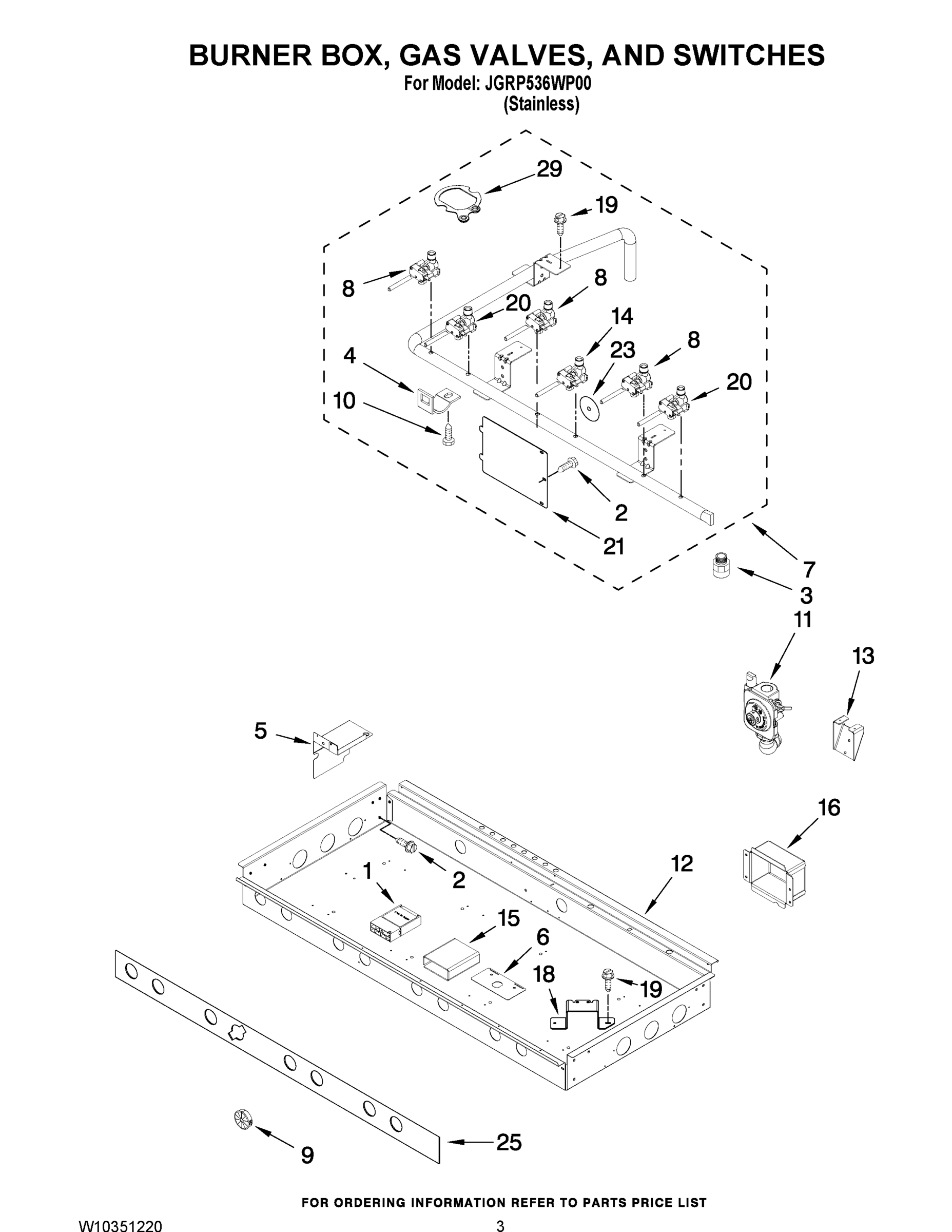 02 - BURNER BOX, GAS VALVES, AND SWITCHES