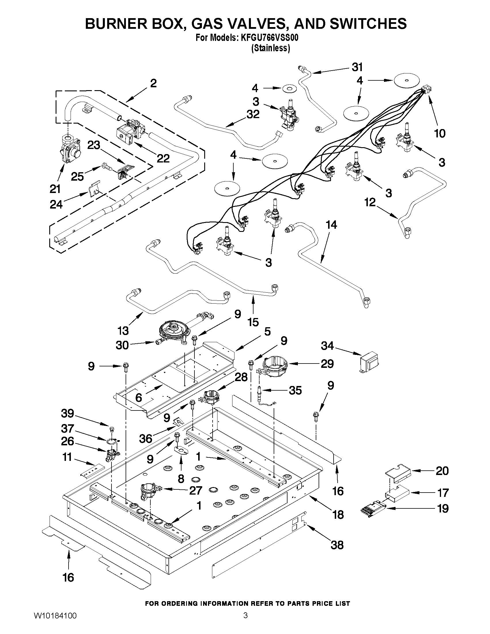02 - BURNER BOX, GAS VALVES, AND SWITCHES