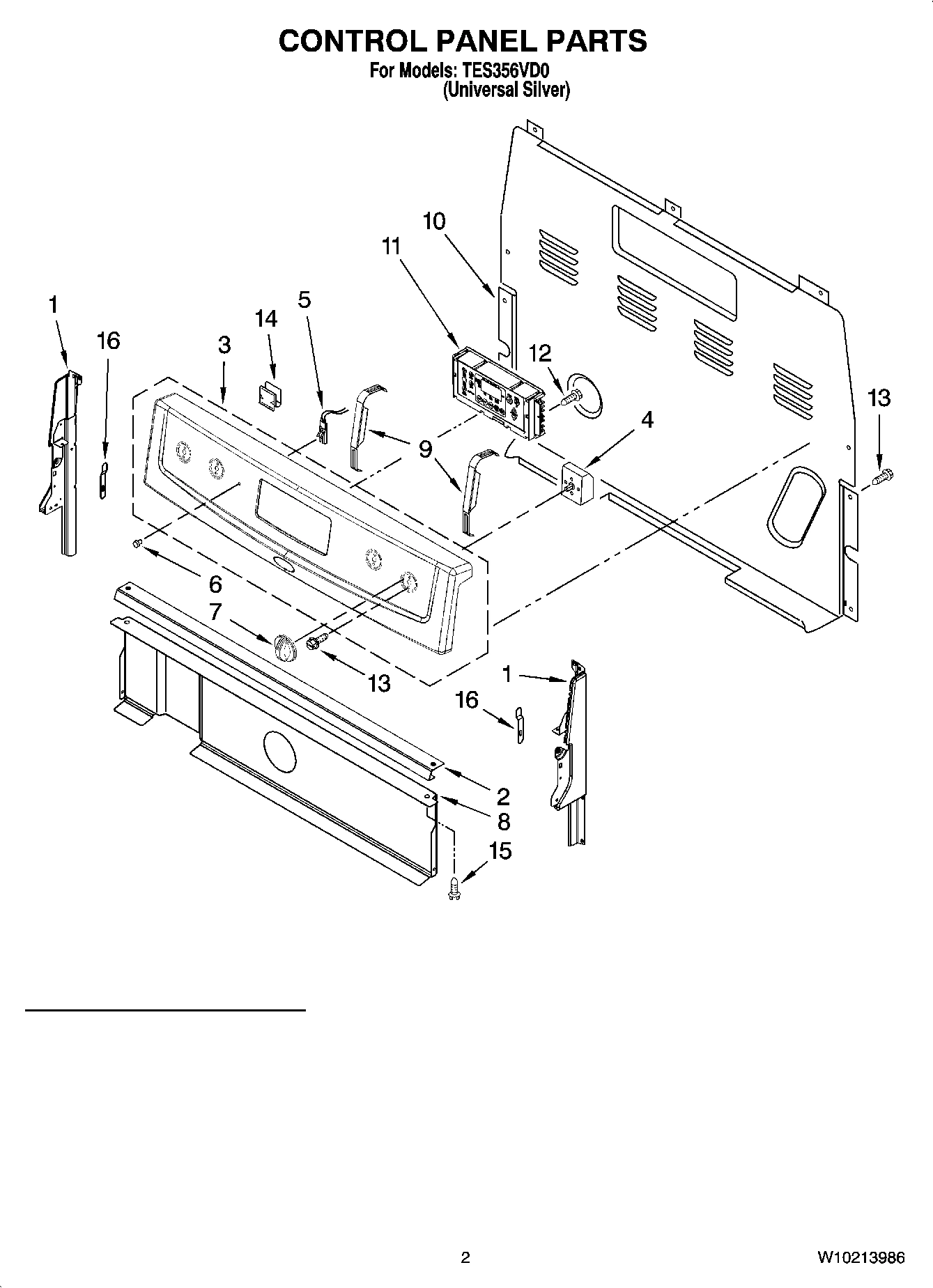 02 - CONTROL PANEL PARTS