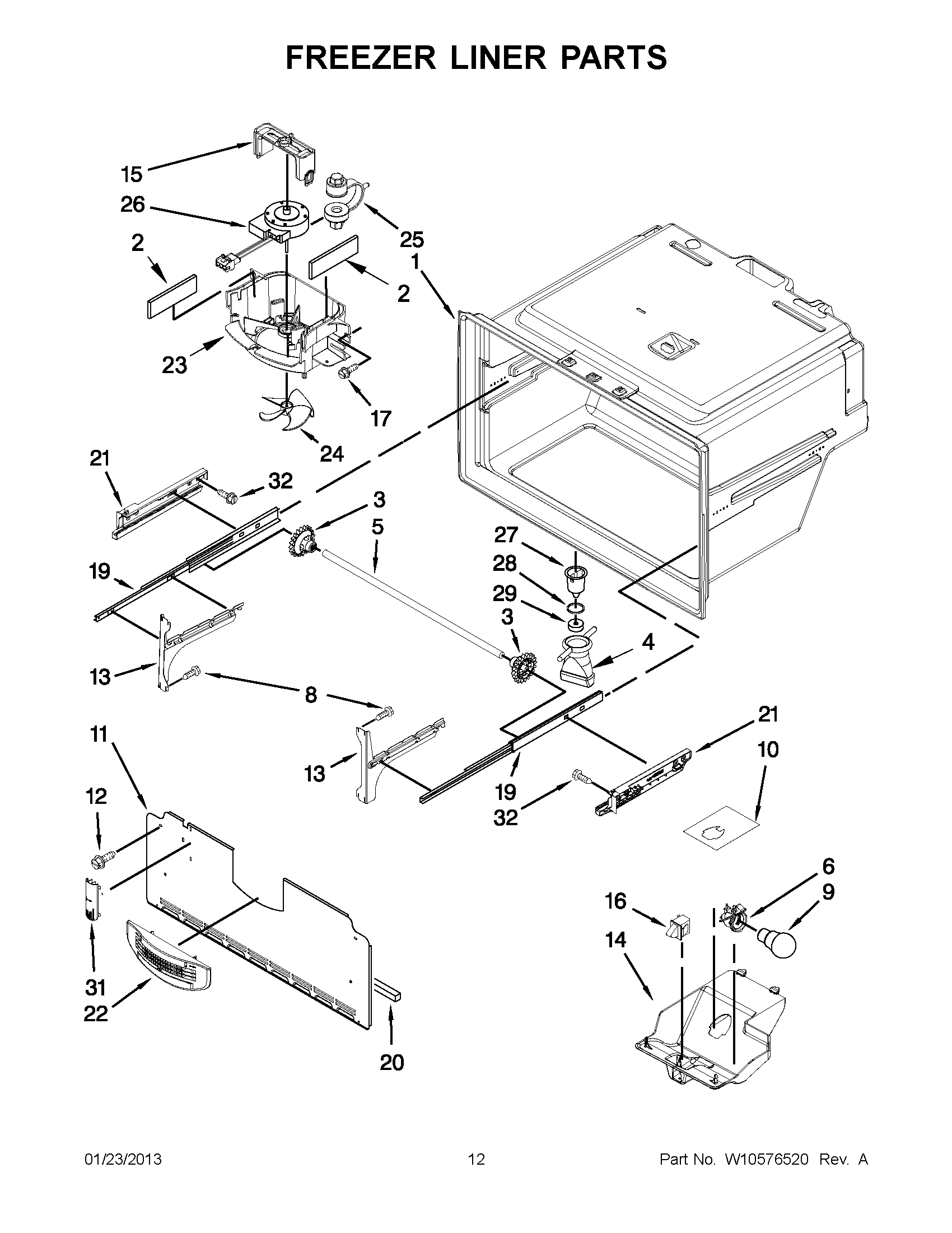06 - FREEZER LINER PARTS