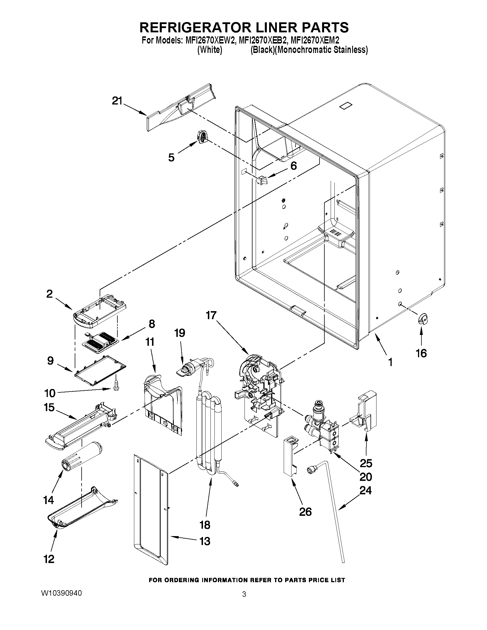 02 - REFRIGERATOR LINER PARTS