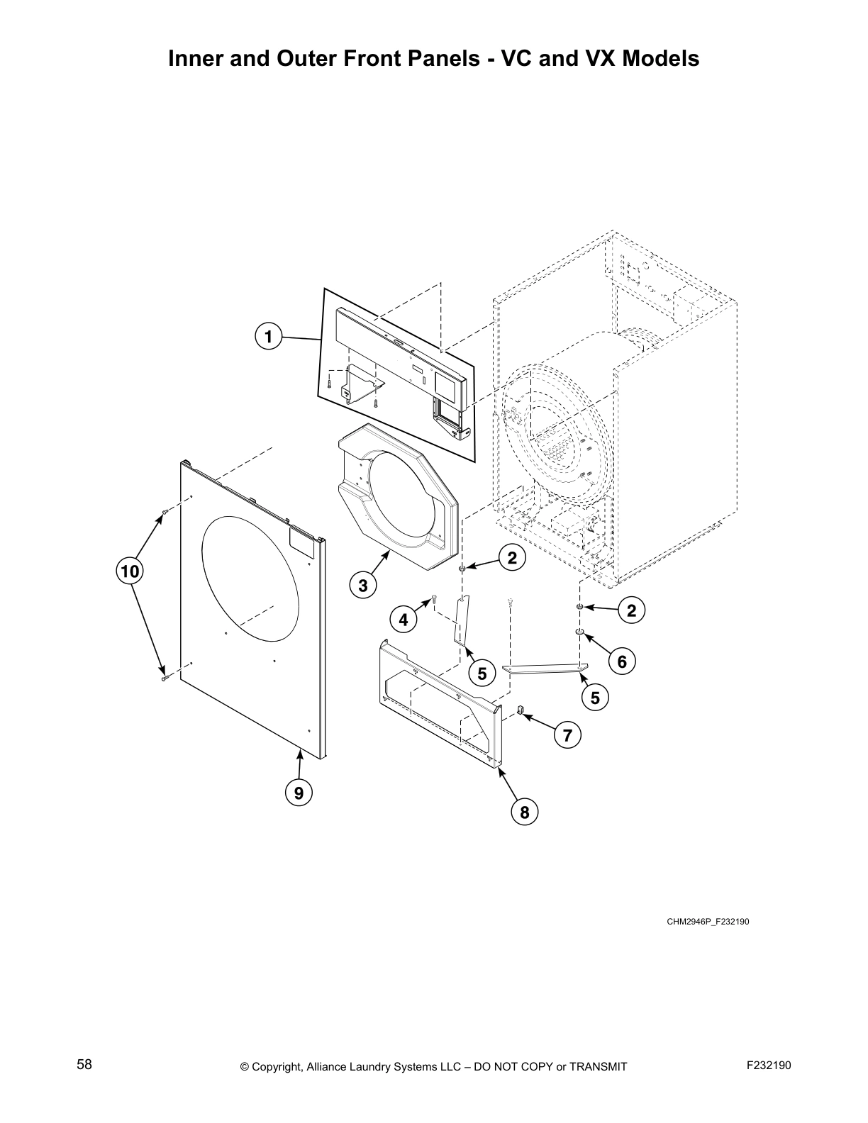 Inner and Outer Front Panels - VC and VX Models