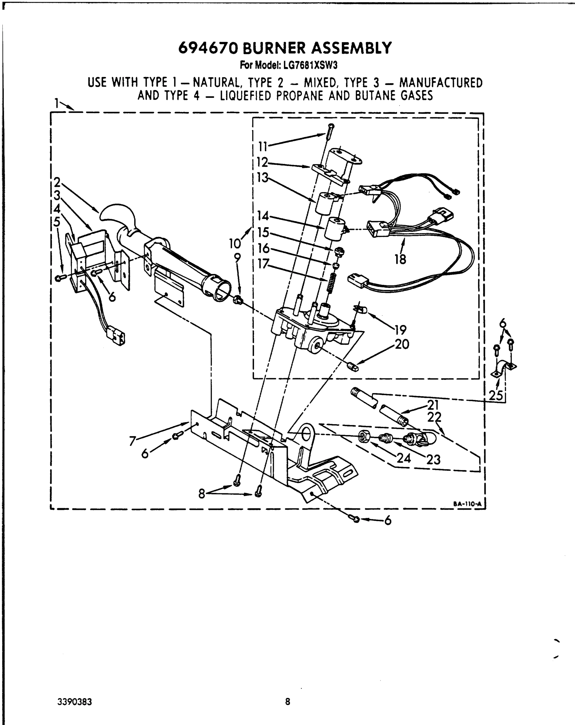 05 - 694670 BURNER ASSEMBLY