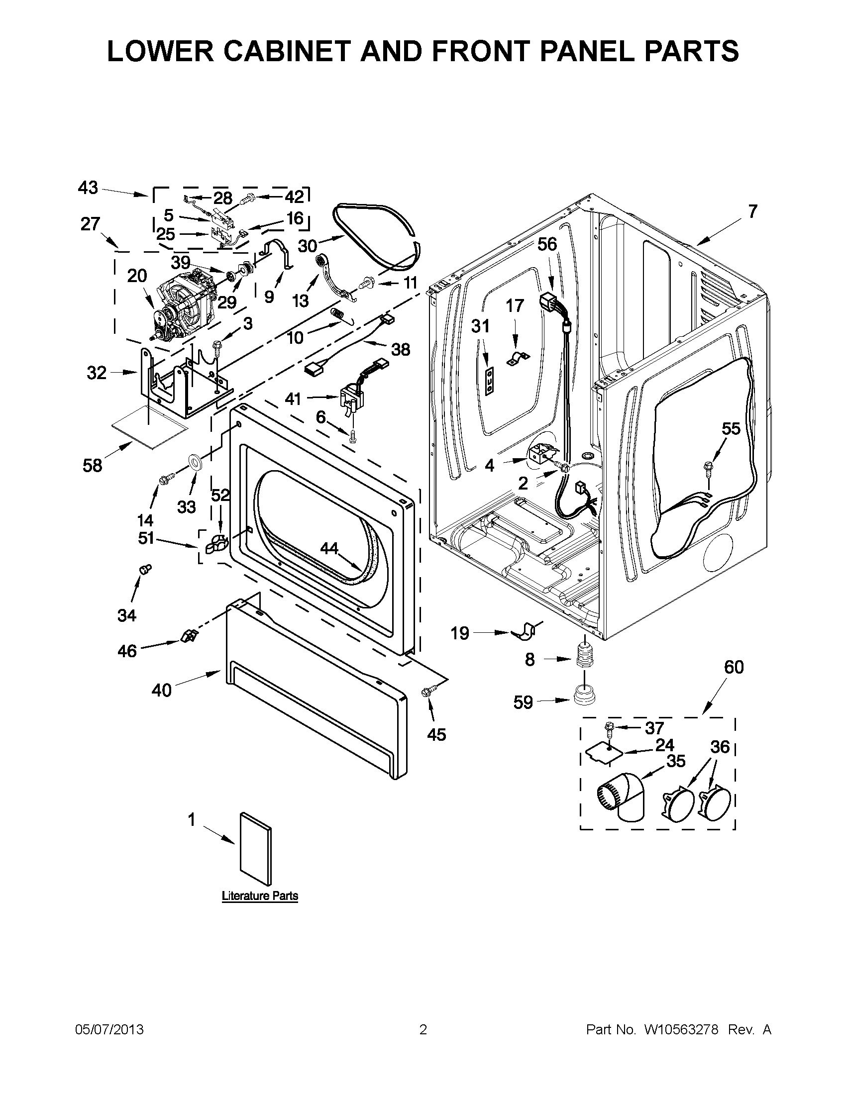 01 - LOWER CABINET AND FRONT PANEL PARTS