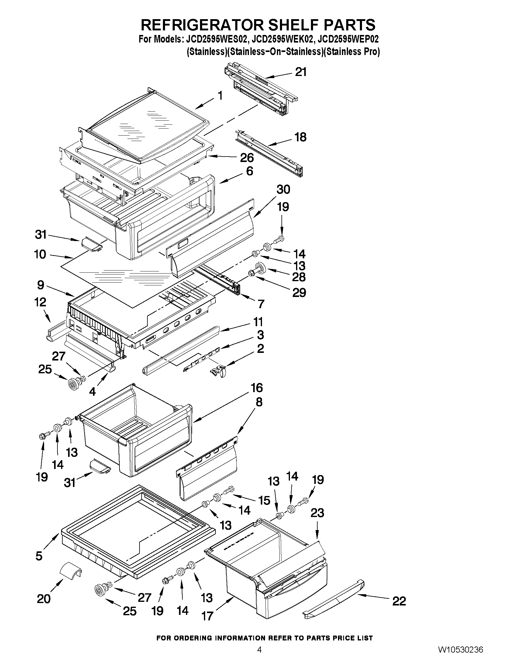 03 - REFRIGERATOR SHELF PARTS
