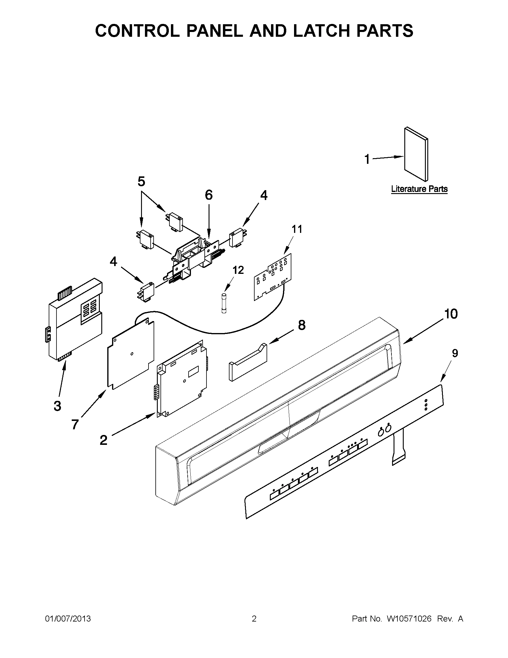 01 - CONTROL PANEL AND LATCH PARTS