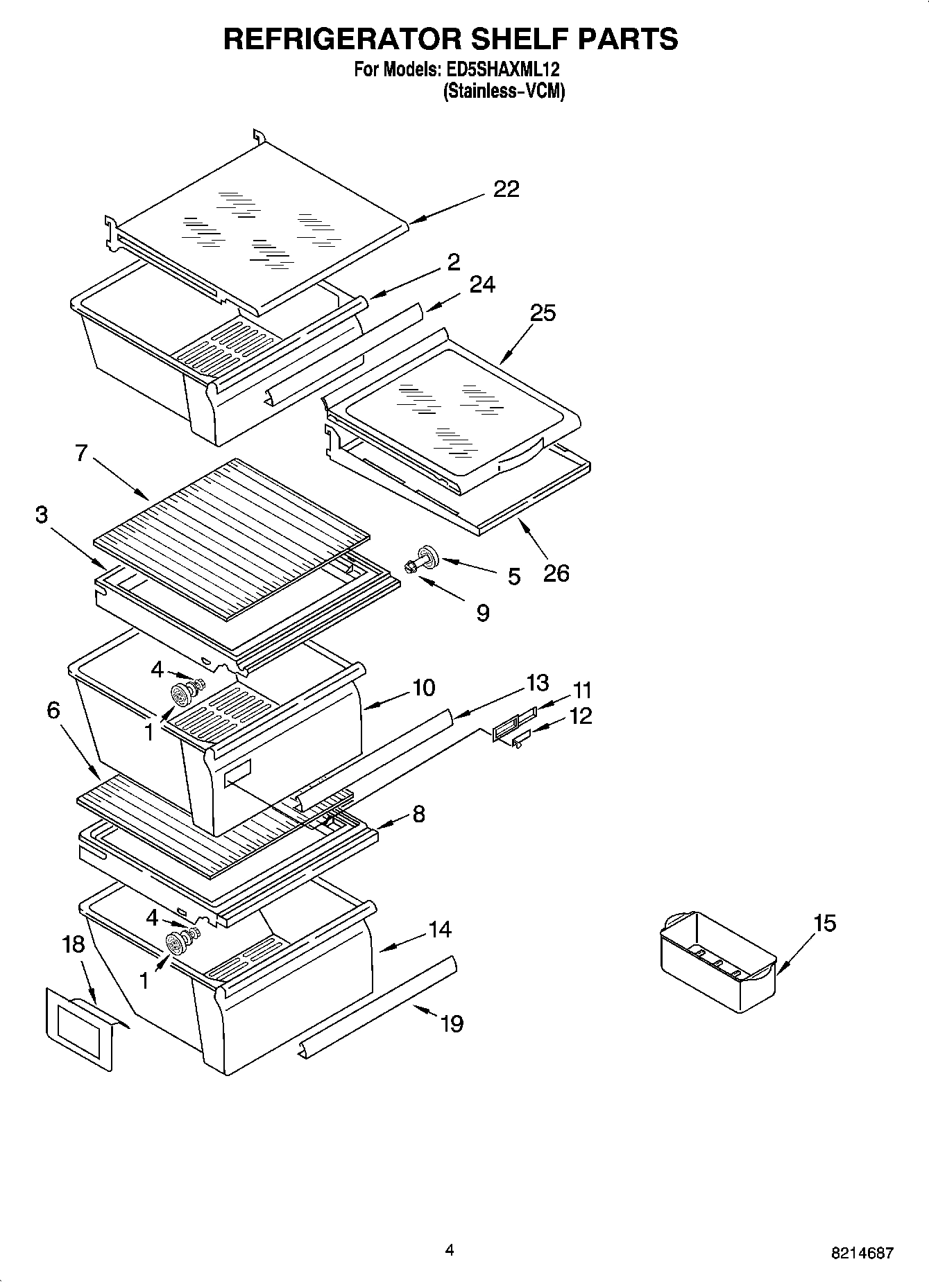 03 - REFRIGERATOR SHELF PARTS