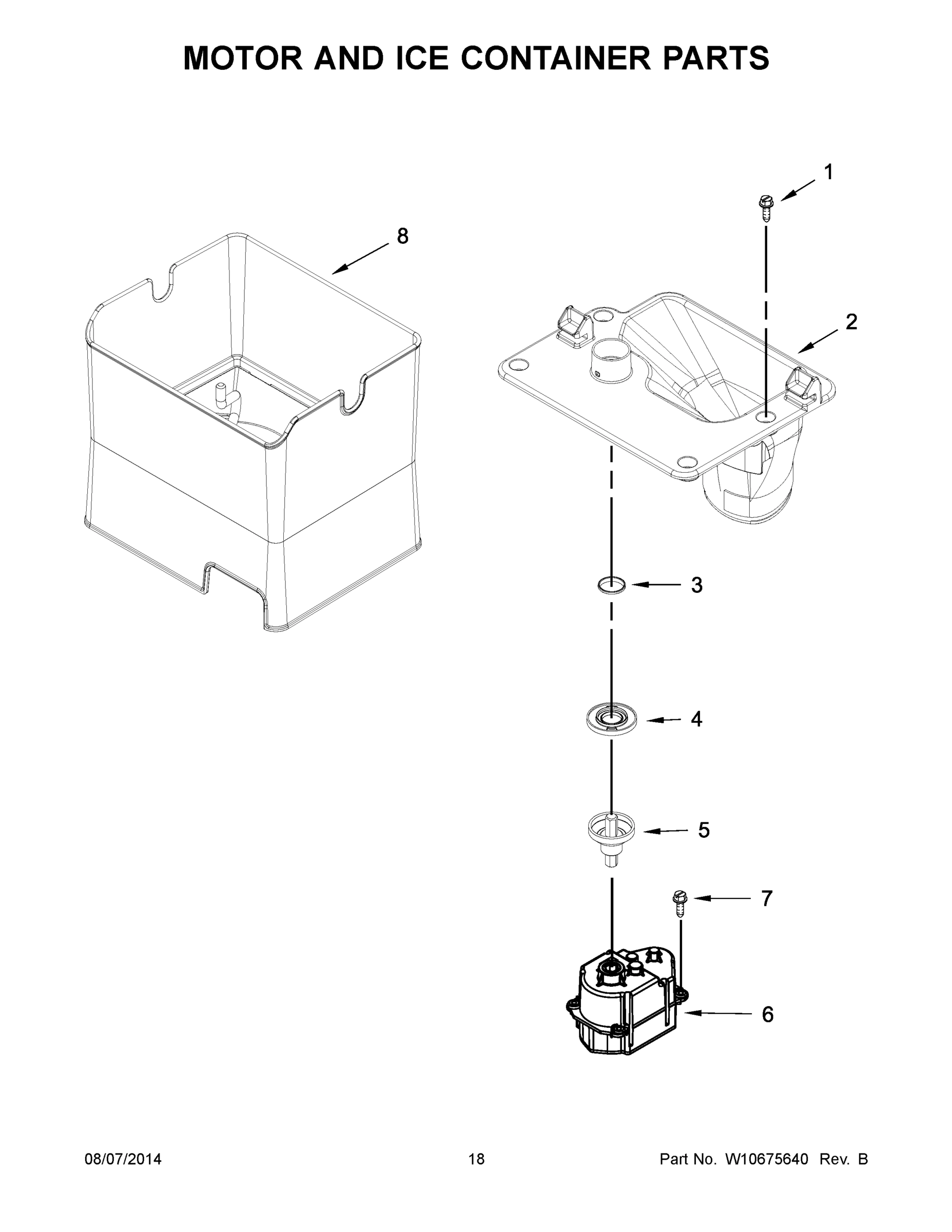 10 - MOTOR AND ICE CONTAINER PARTS