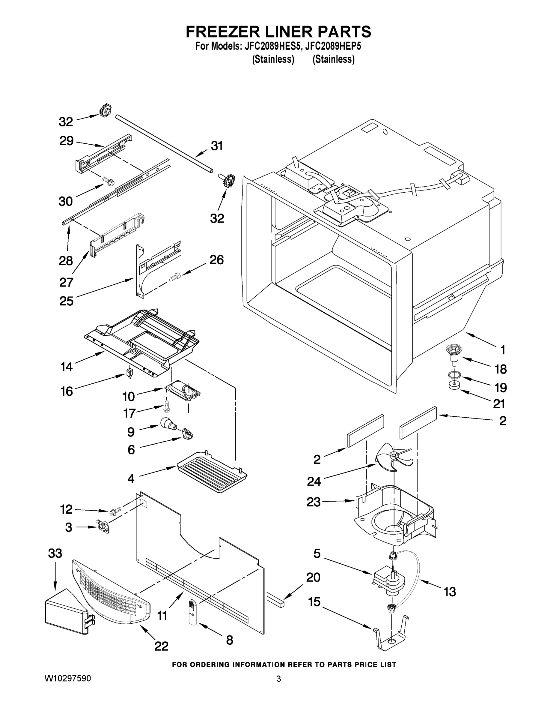 02 - FREEZER LINER PARTS