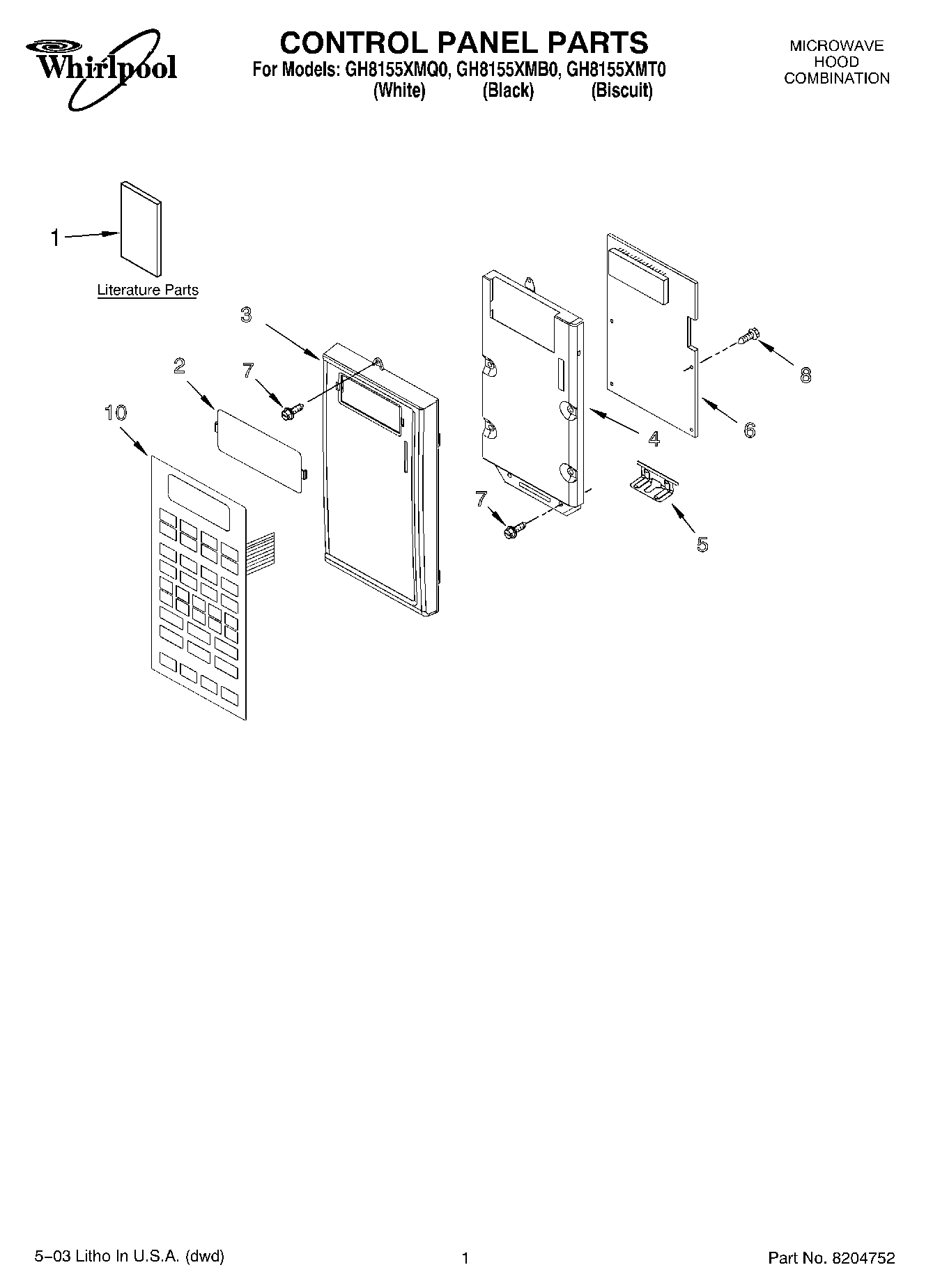 01 - CONTROL PANEL PARTS