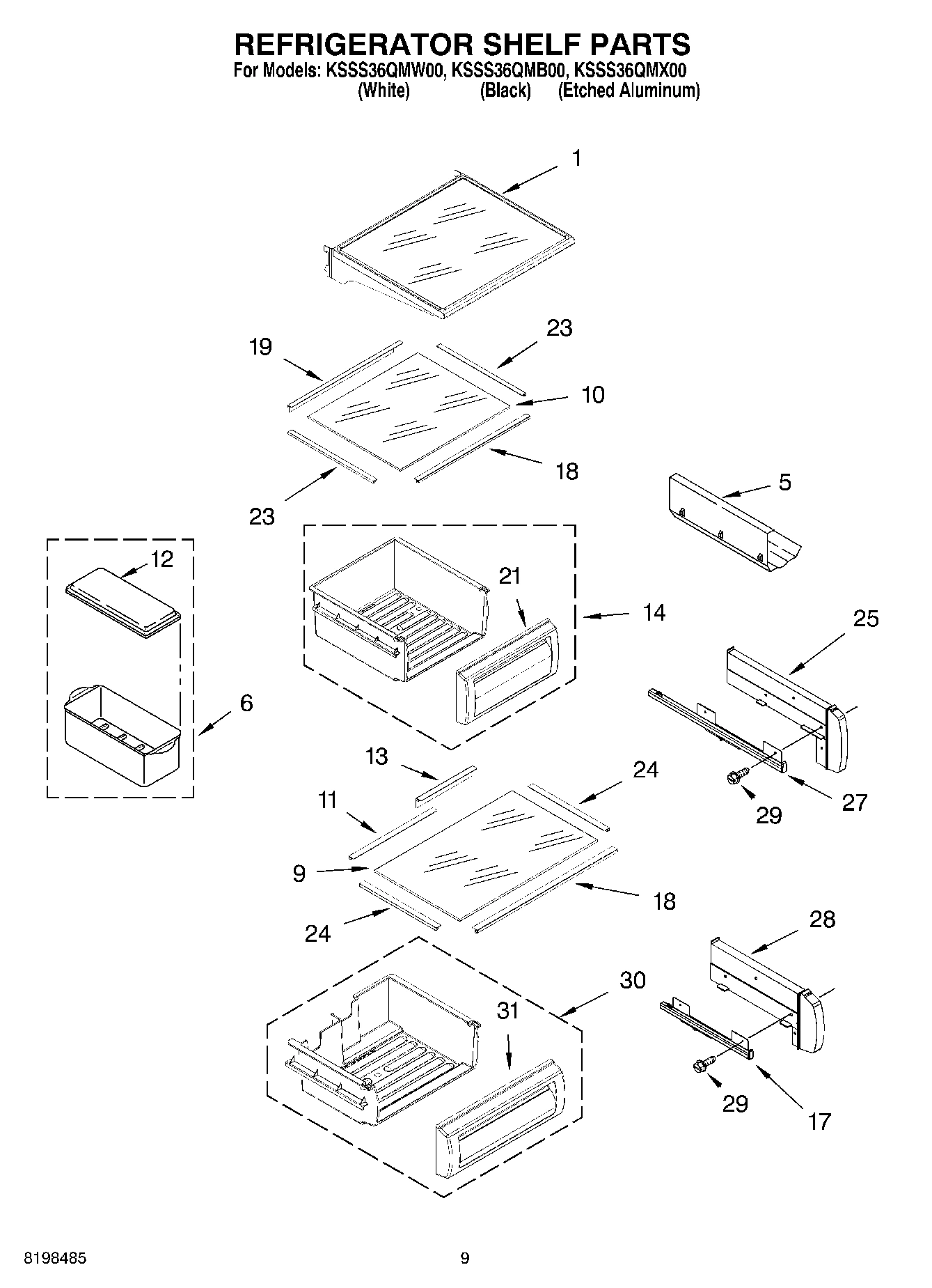 07 - REFRIGERATOR SHELF PARTS