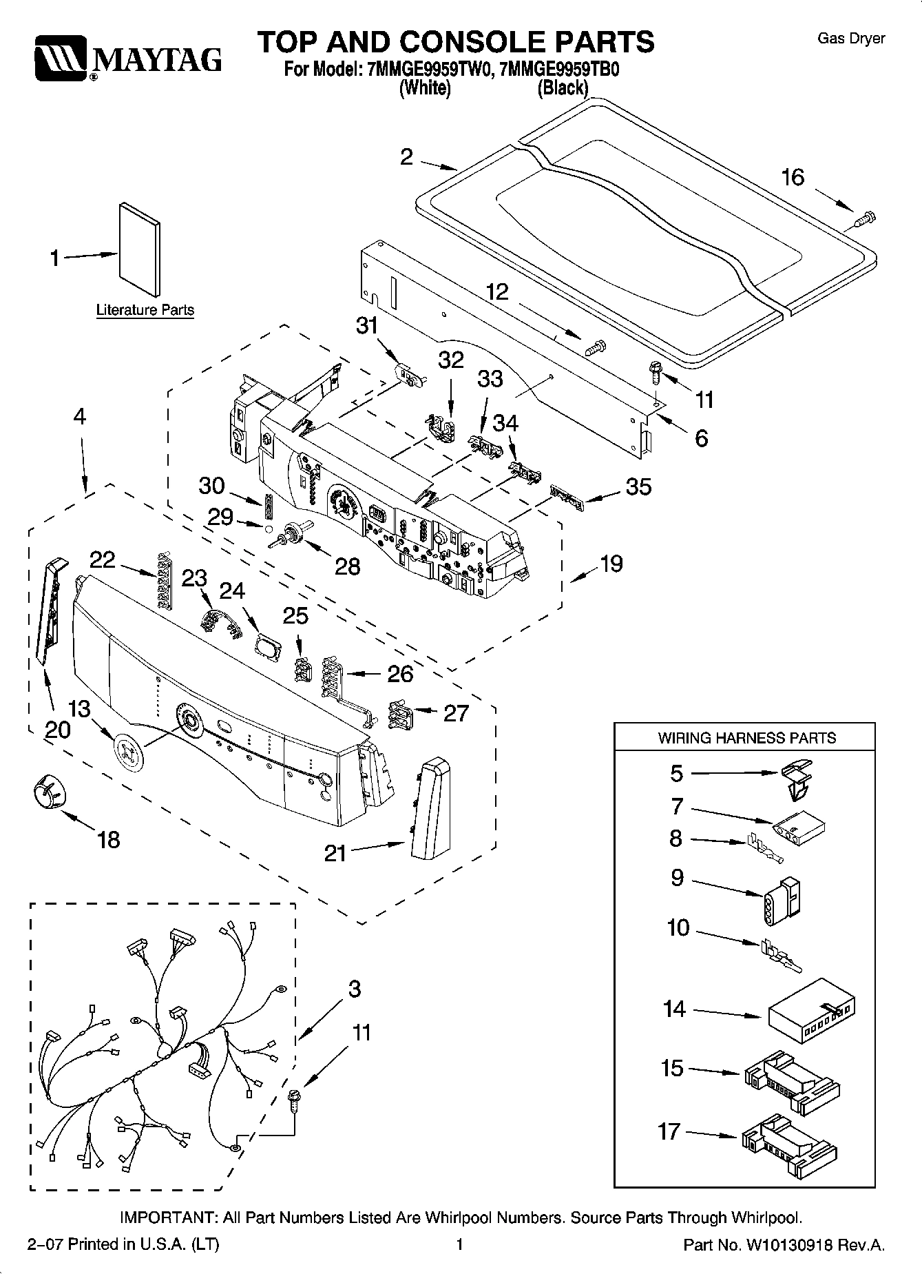 01 - TOP AND CONSOLE PARTS