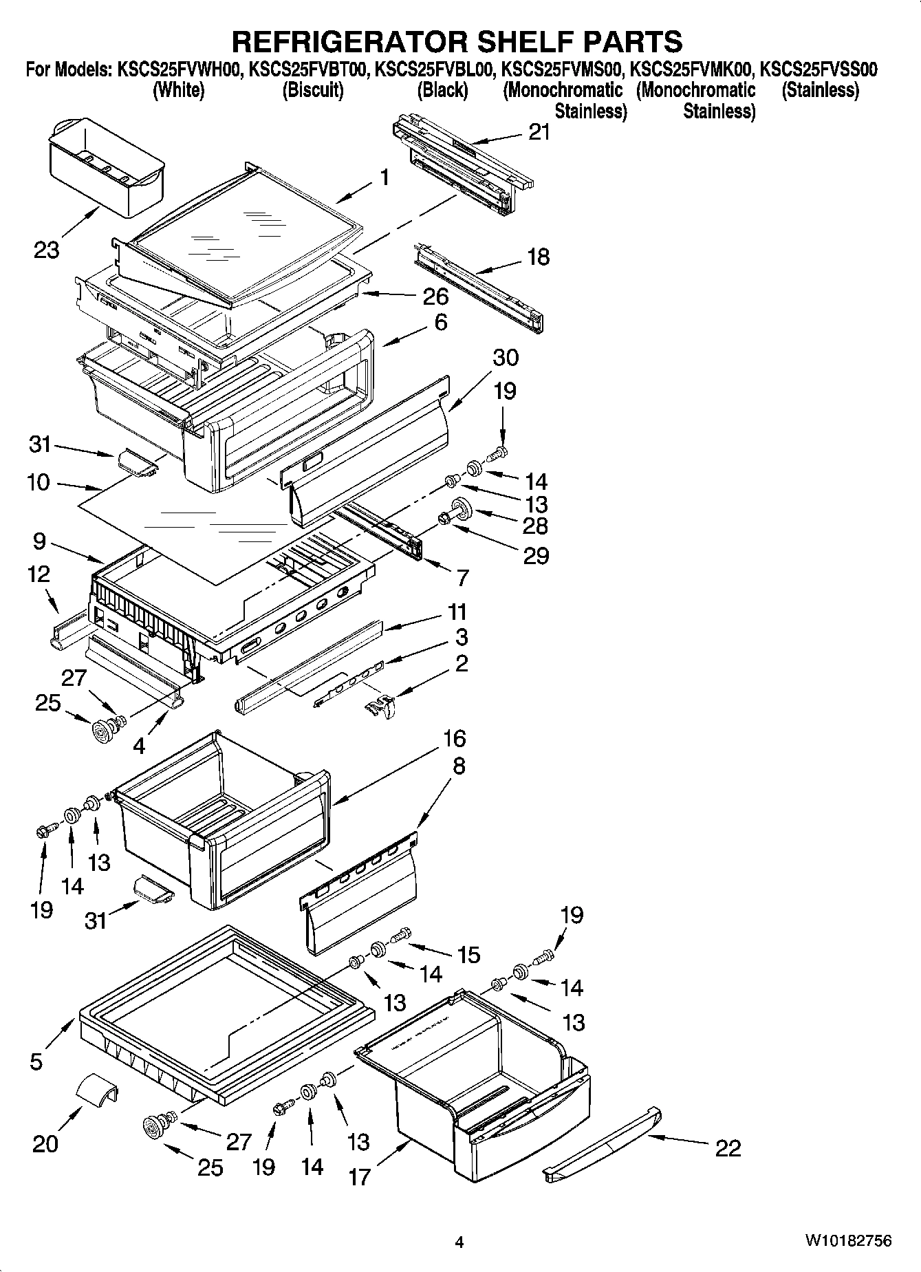 03 - REFRIGERATOR SHELF PARTS