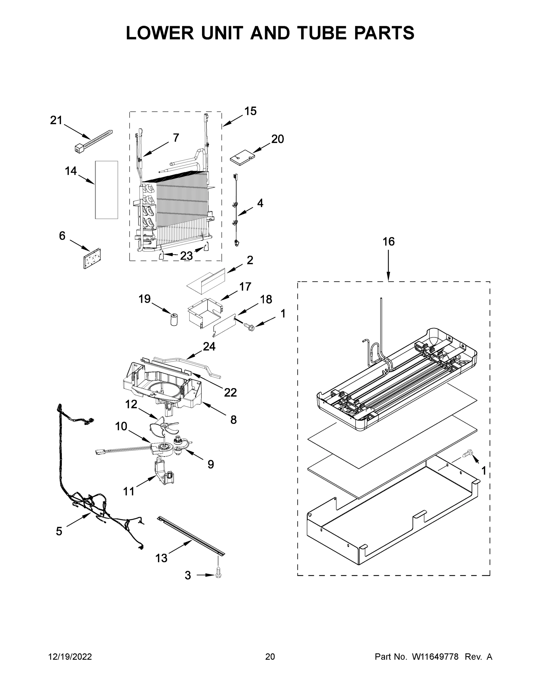 11 - LOWER UNIT AND TUBE PARTS