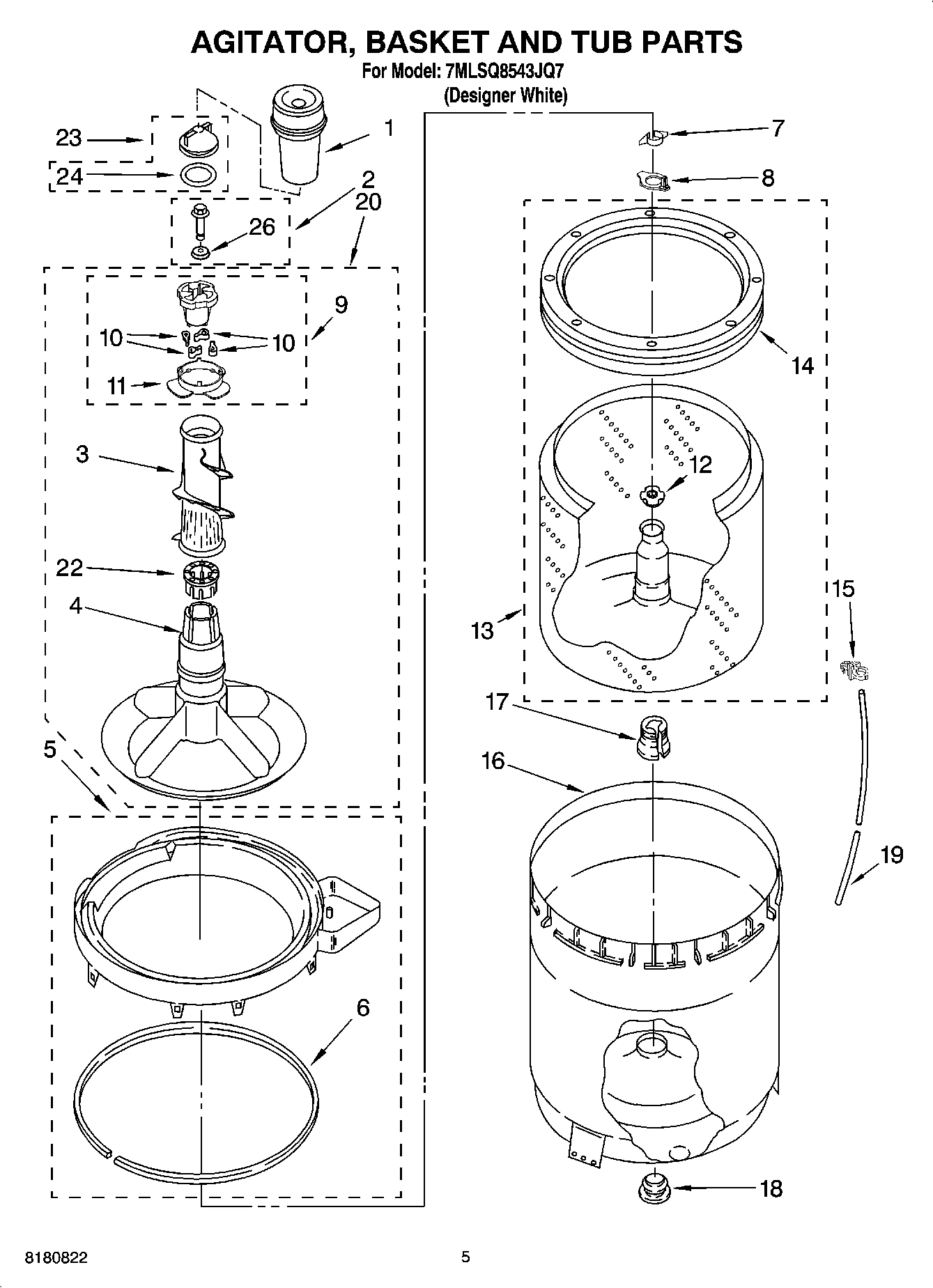 03 - AGITATOR, BASKET AND TUB PARTS