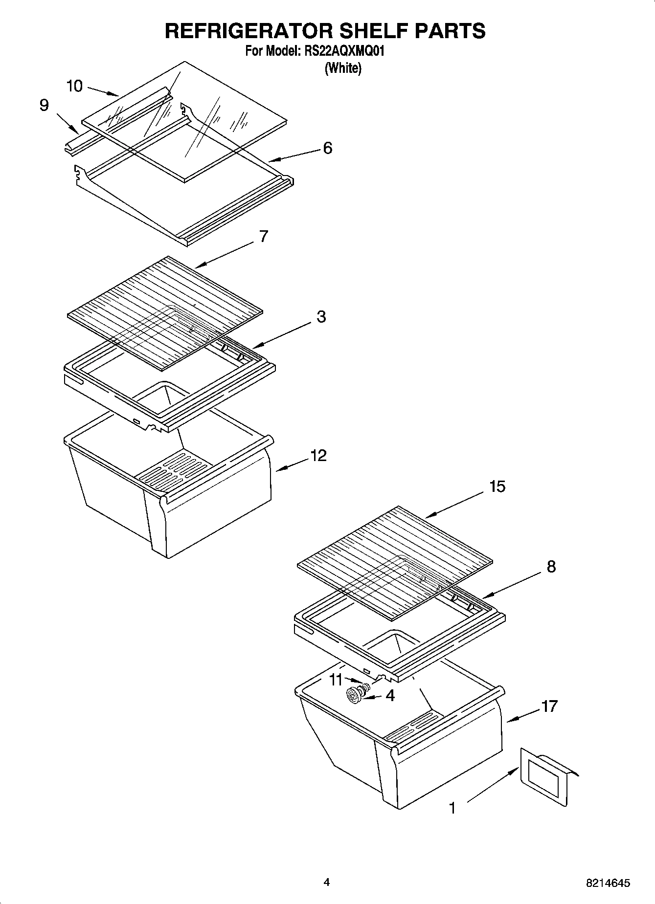03 - REFRIGERATOR SHELF PARTS