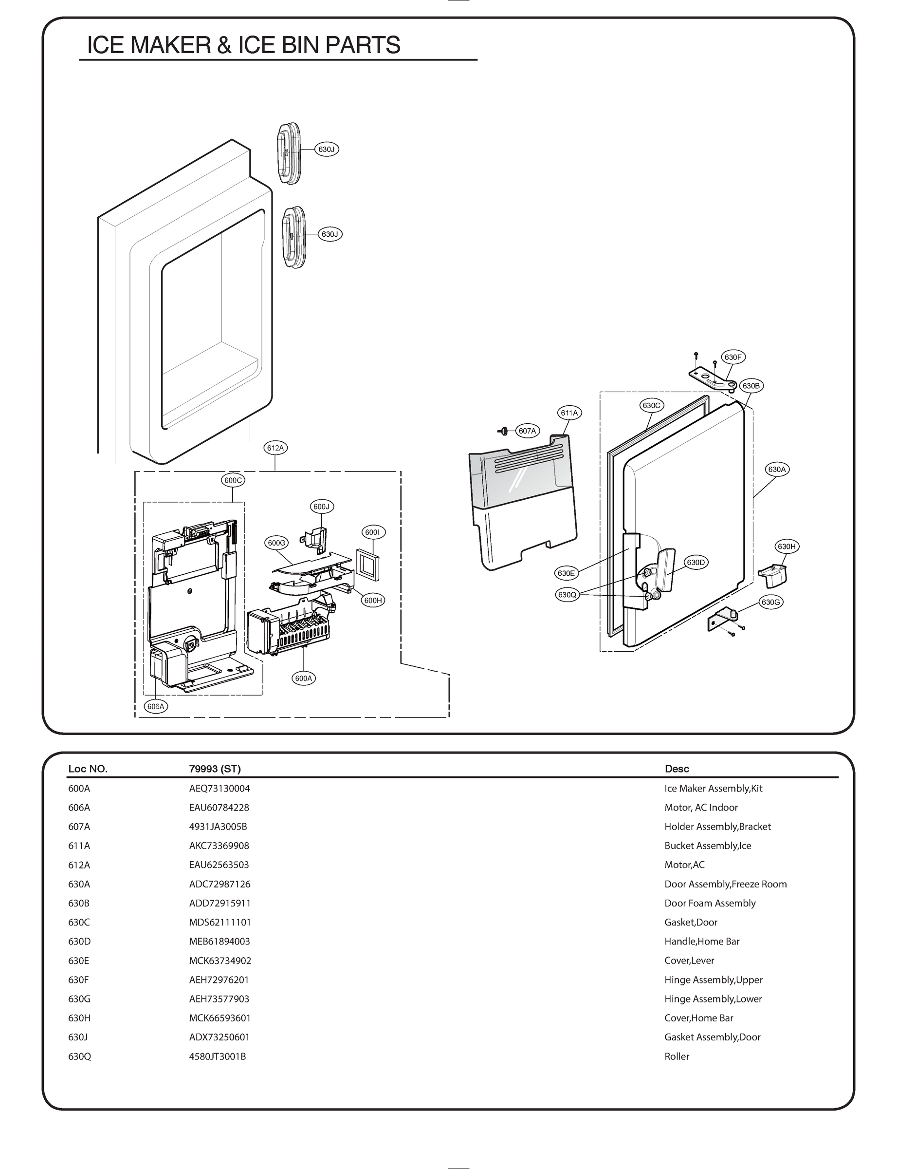 ICEMAKER & ICE BIN PARTS