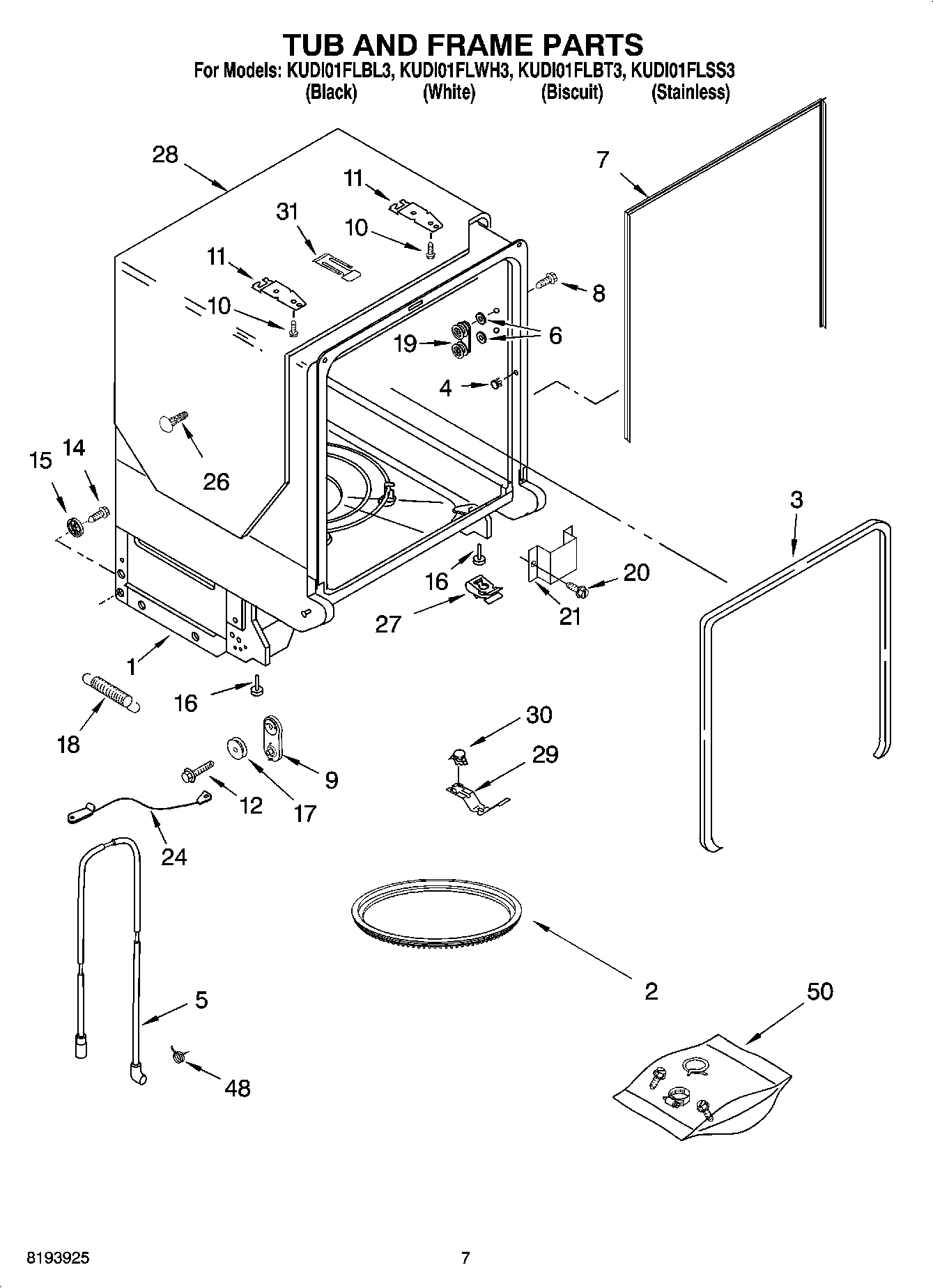07 - TUB AND FRAME PARTS
