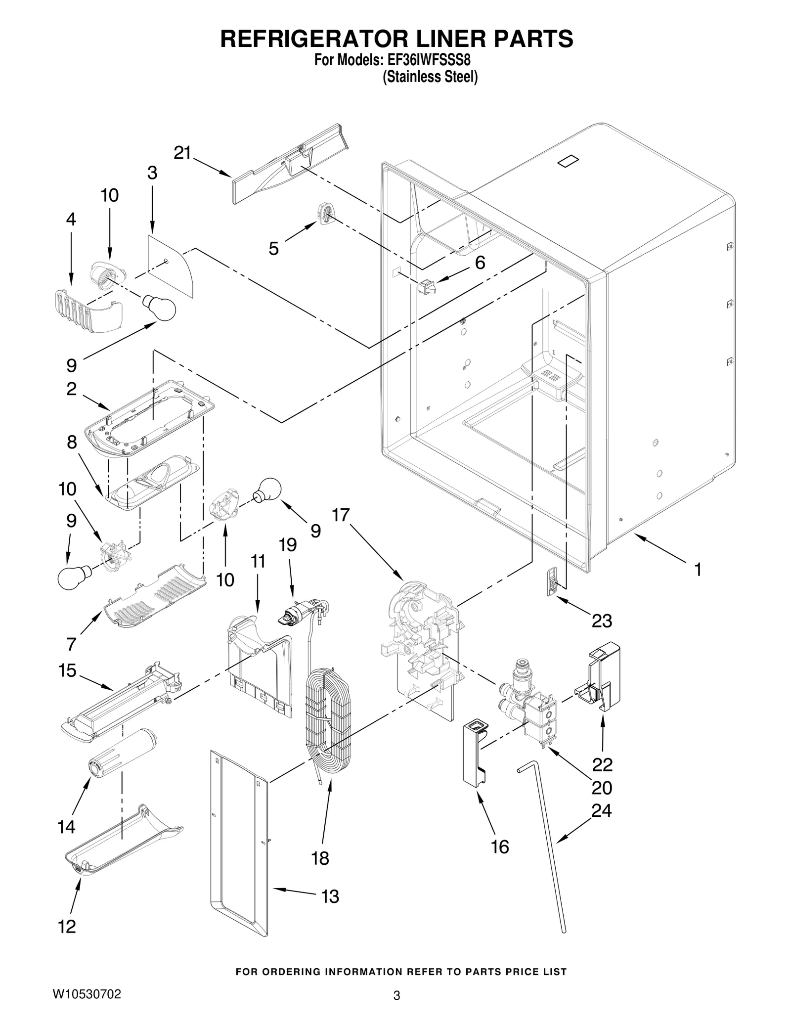 REFRIGERATOR LINER PARTS