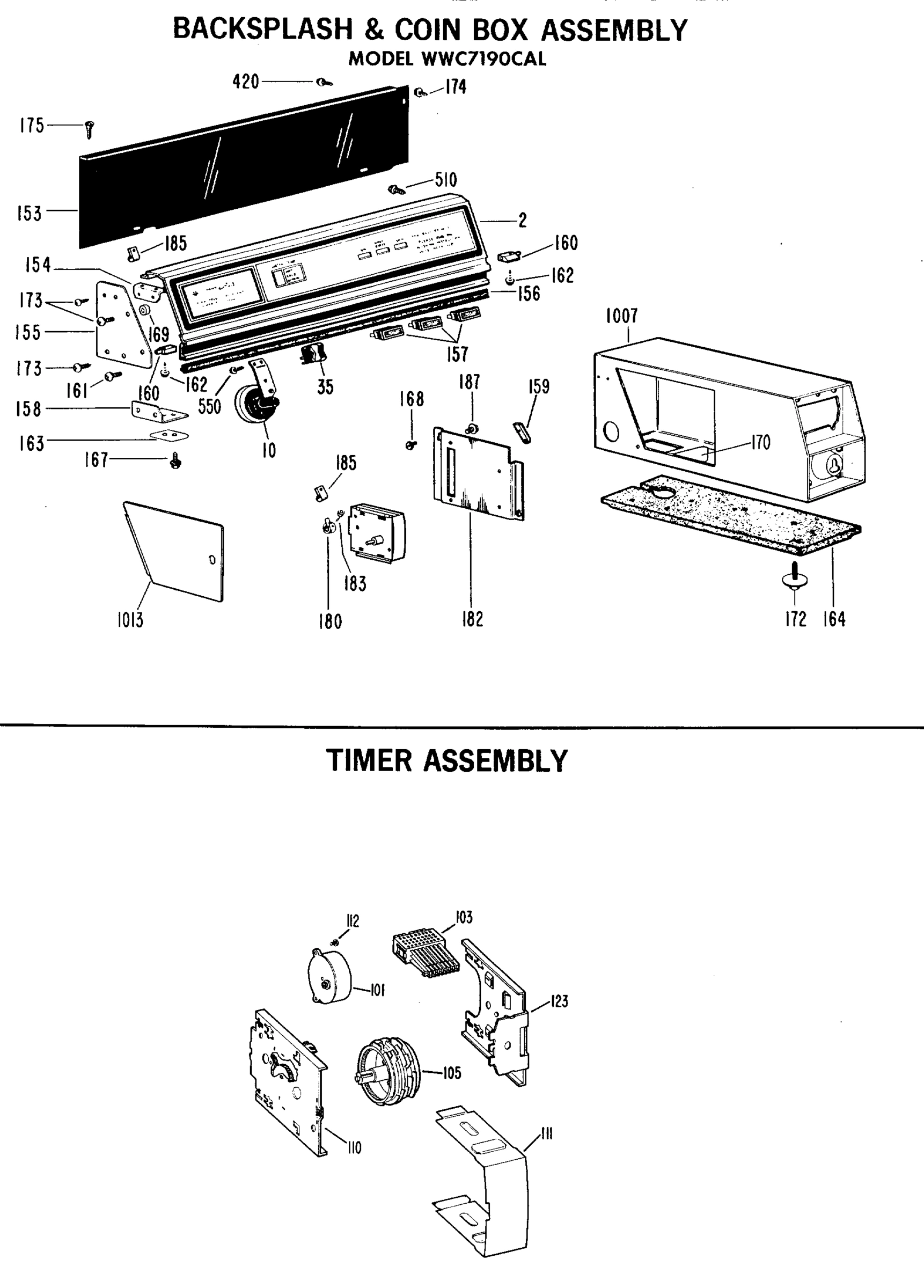 BACKSPLASH & COIN ASSEMBLY