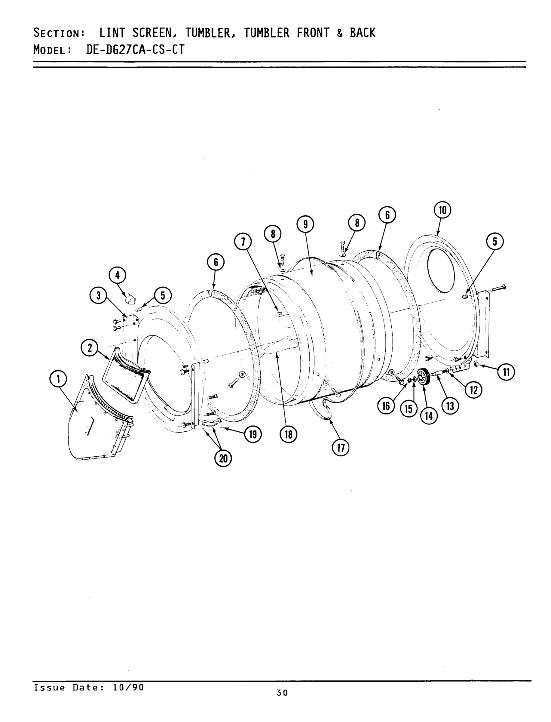 02 - LINT SCREEN, TUMBLER (FRONT & BACK)
