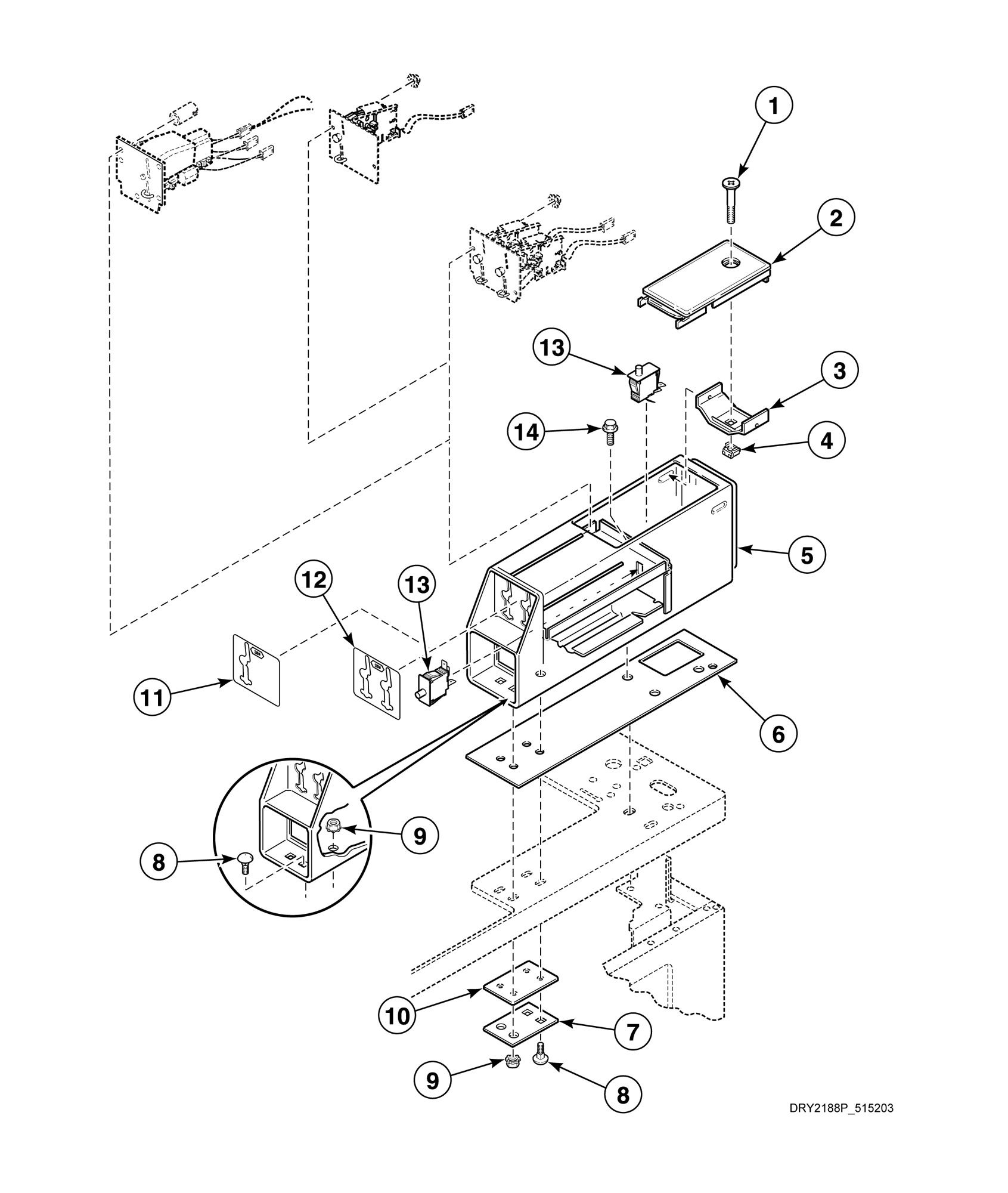 Meter Case - Rear Control Coin Drop Models