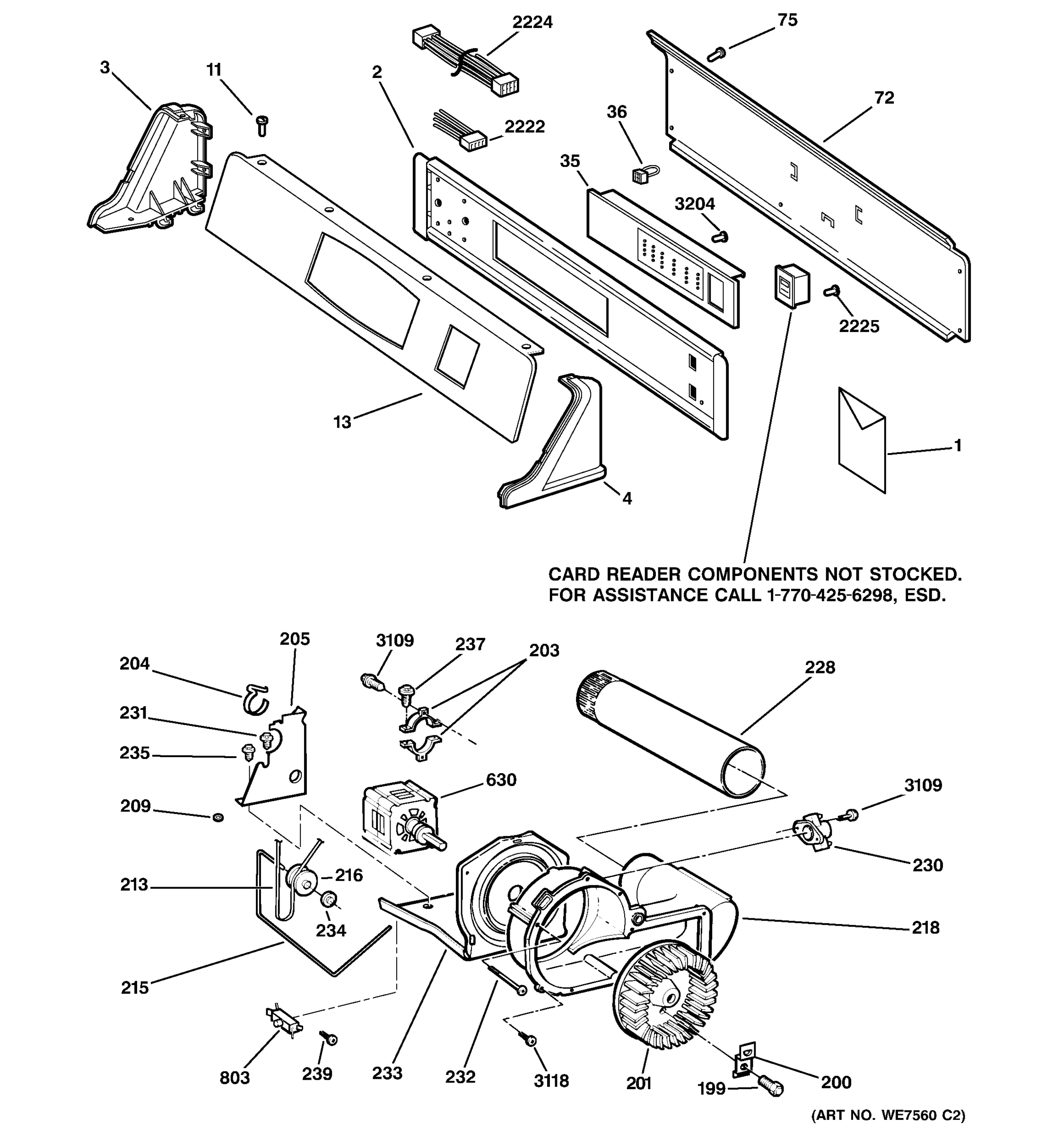 BACKSPLASH, BLOWER & MOTOR ASSEMBLY
