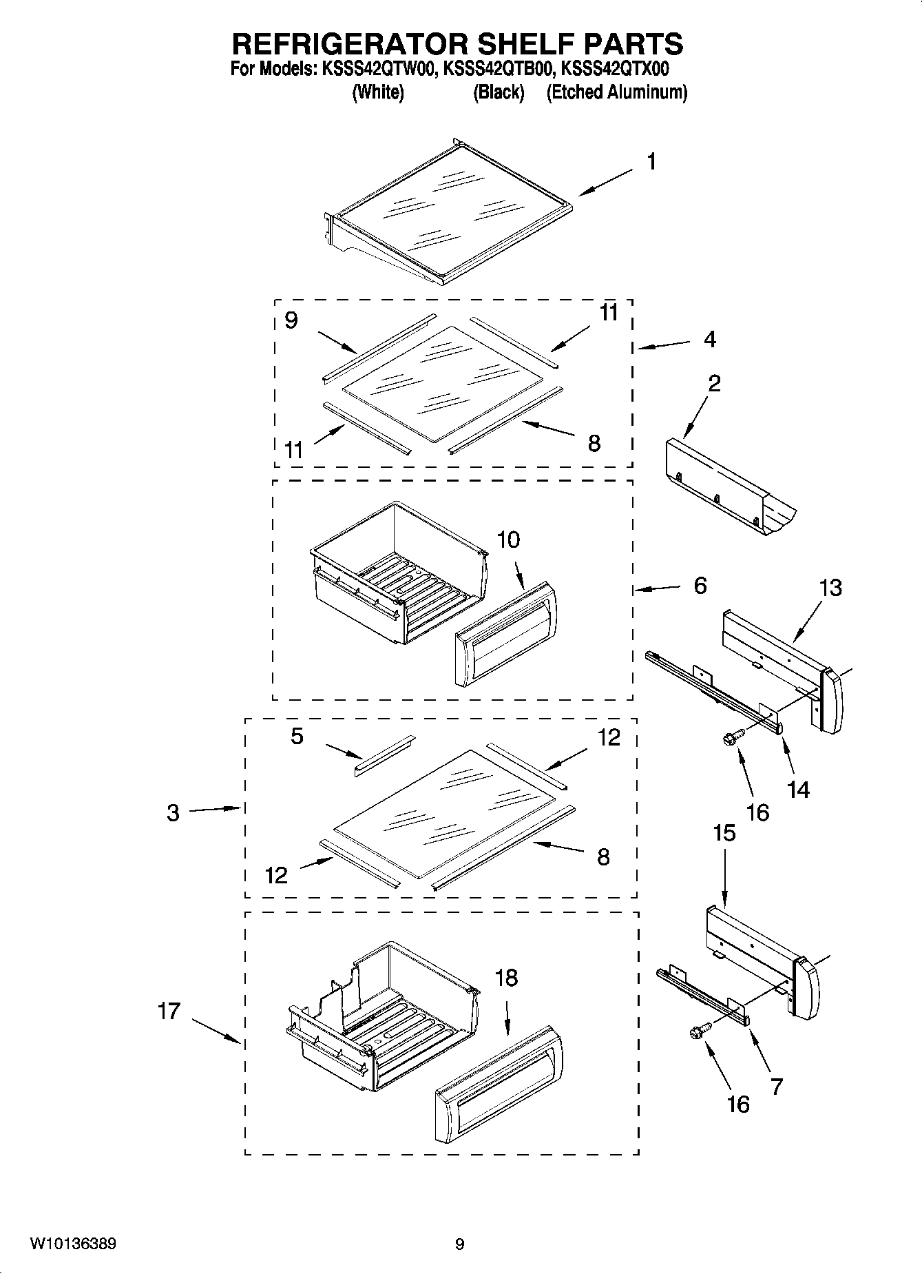 07 - REFRIGERATOR SHELF PARTS