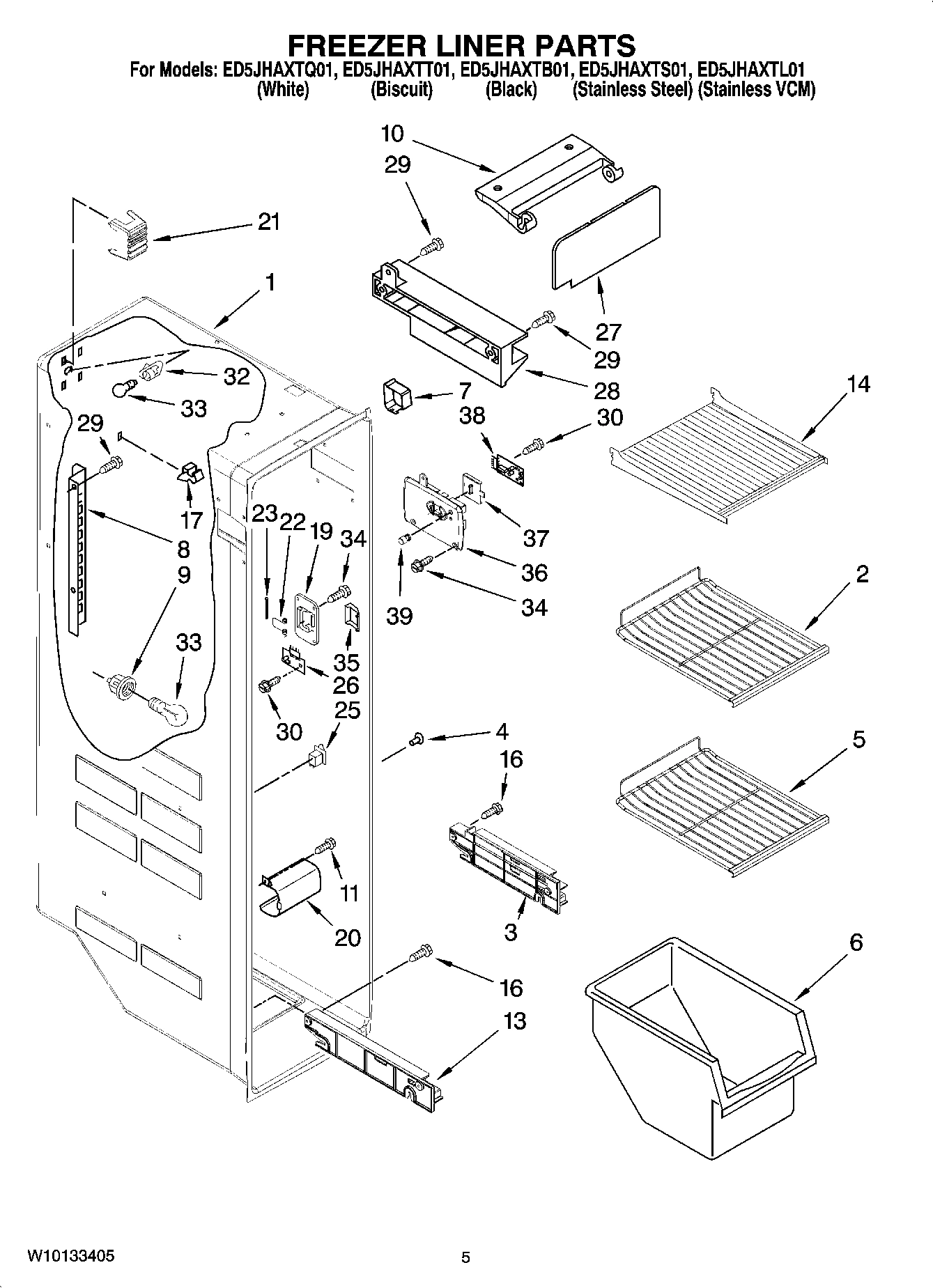 04 - FREEZER LINER PARTS